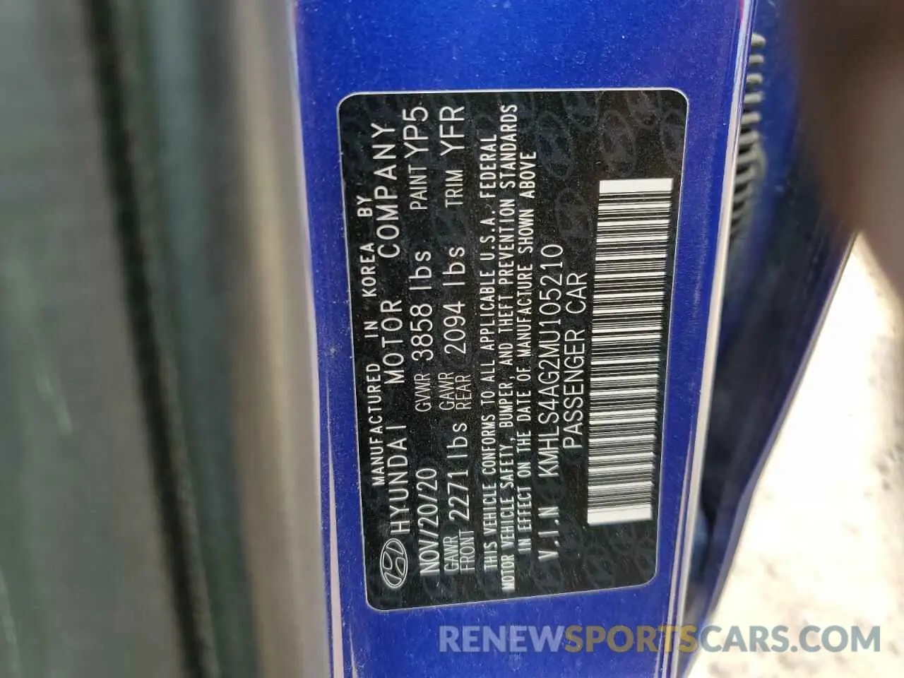 12 Photograph of a damaged car KMHLS4AG2MU105210 HYUNDAI ELANTRA 2021