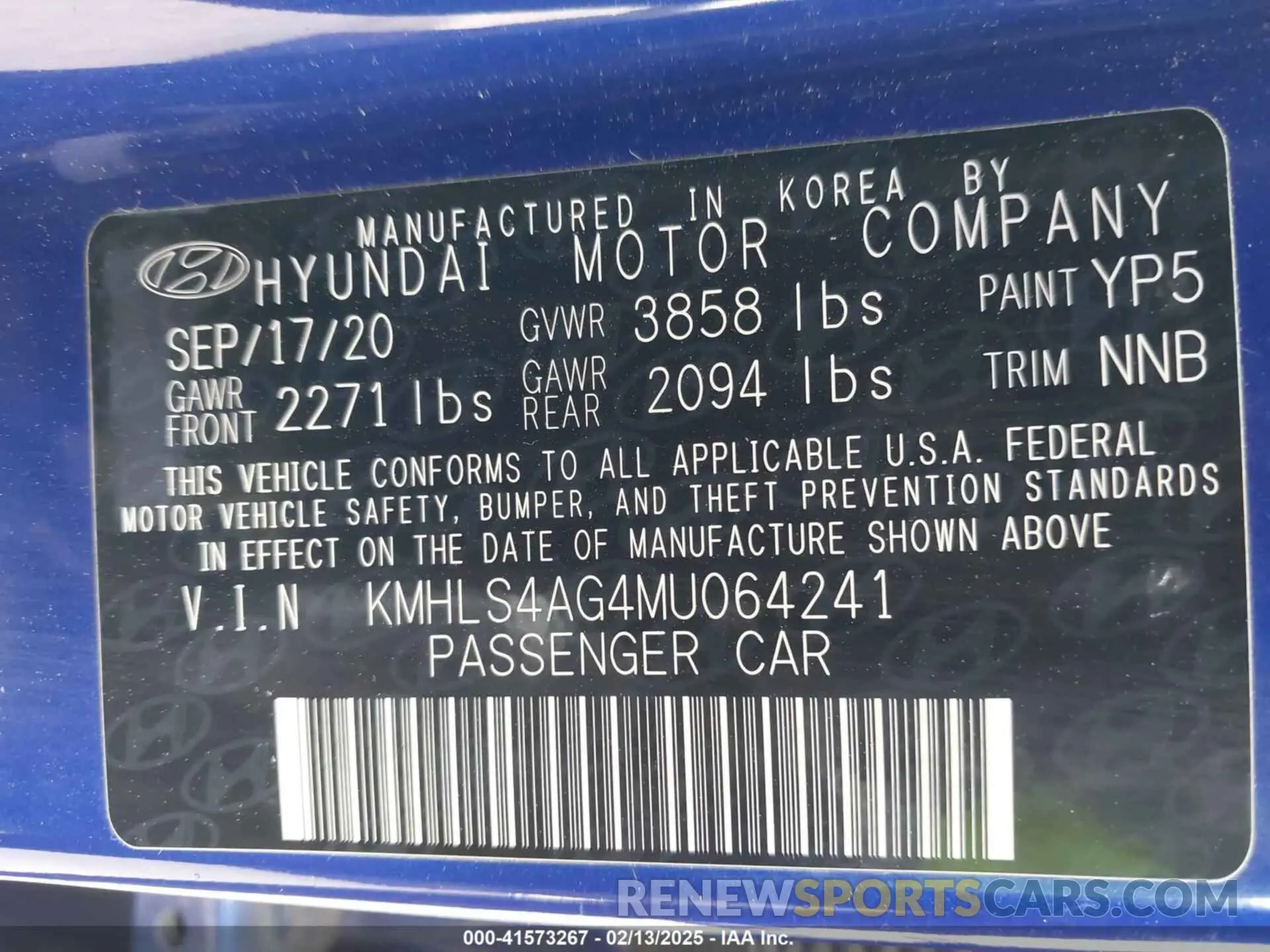 9 Photograph of a damaged car KMHLS4AG4MU064241 HYUNDAI ELANTRA 2021