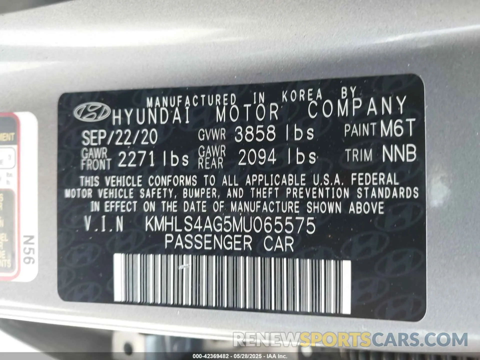 9 Photograph of a damaged car KMHLS4AG5MU065575 HYUNDAI ELANTRA 2021