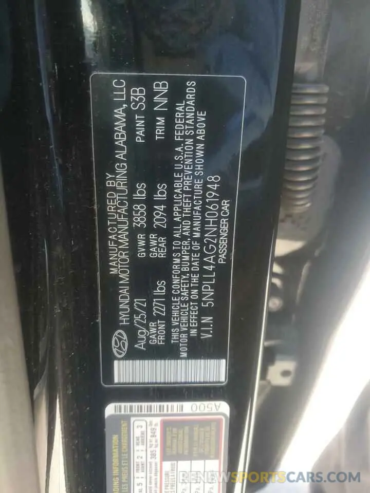 13 Photograph of a damaged car 5NPLL4AG2NH061948 HYUNDAI ELANTRA 2022