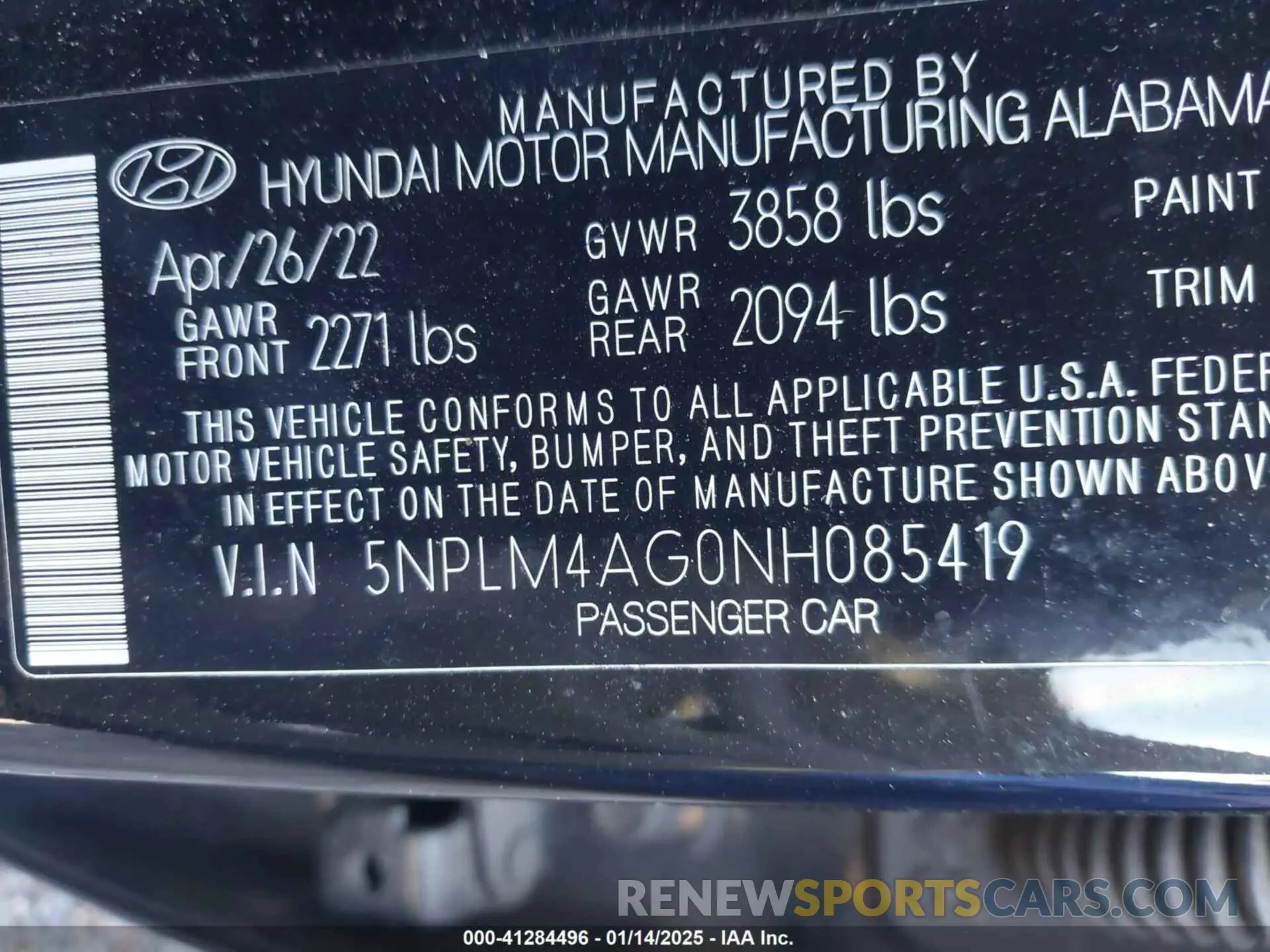 9 Photograph of a damaged car 5NPLM4AG0NH085419 HYUNDAI ELANTRA 2022