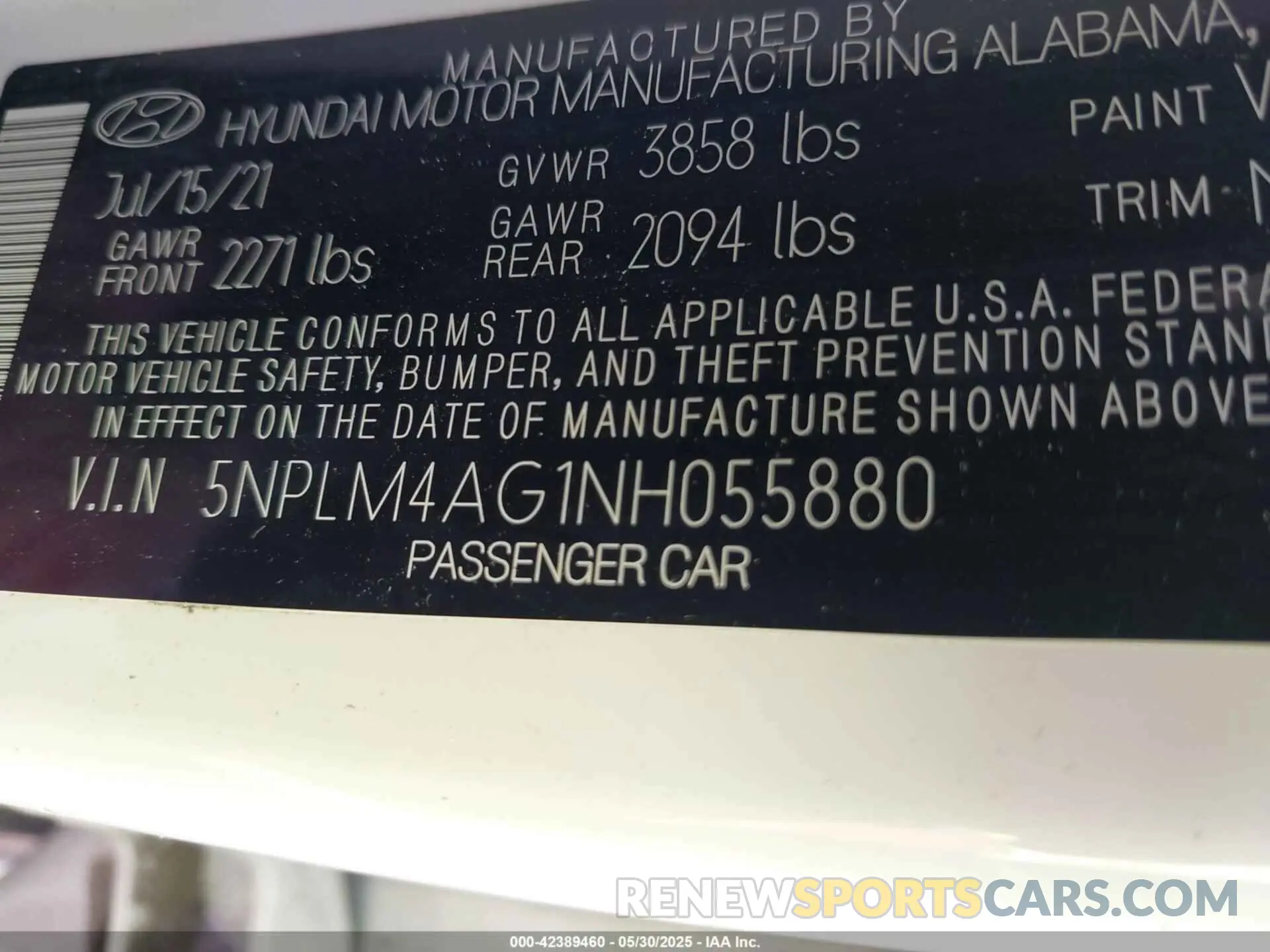 9 Photograph of a damaged car 5NPLM4AG1NH055880 HYUNDAI ELANTRA 2022
