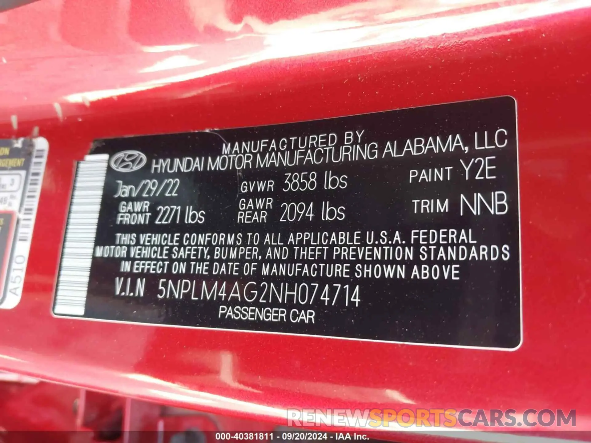 9 Photograph of a damaged car 5NPLM4AG2NH074714 HYUNDAI ELANTRA 2022