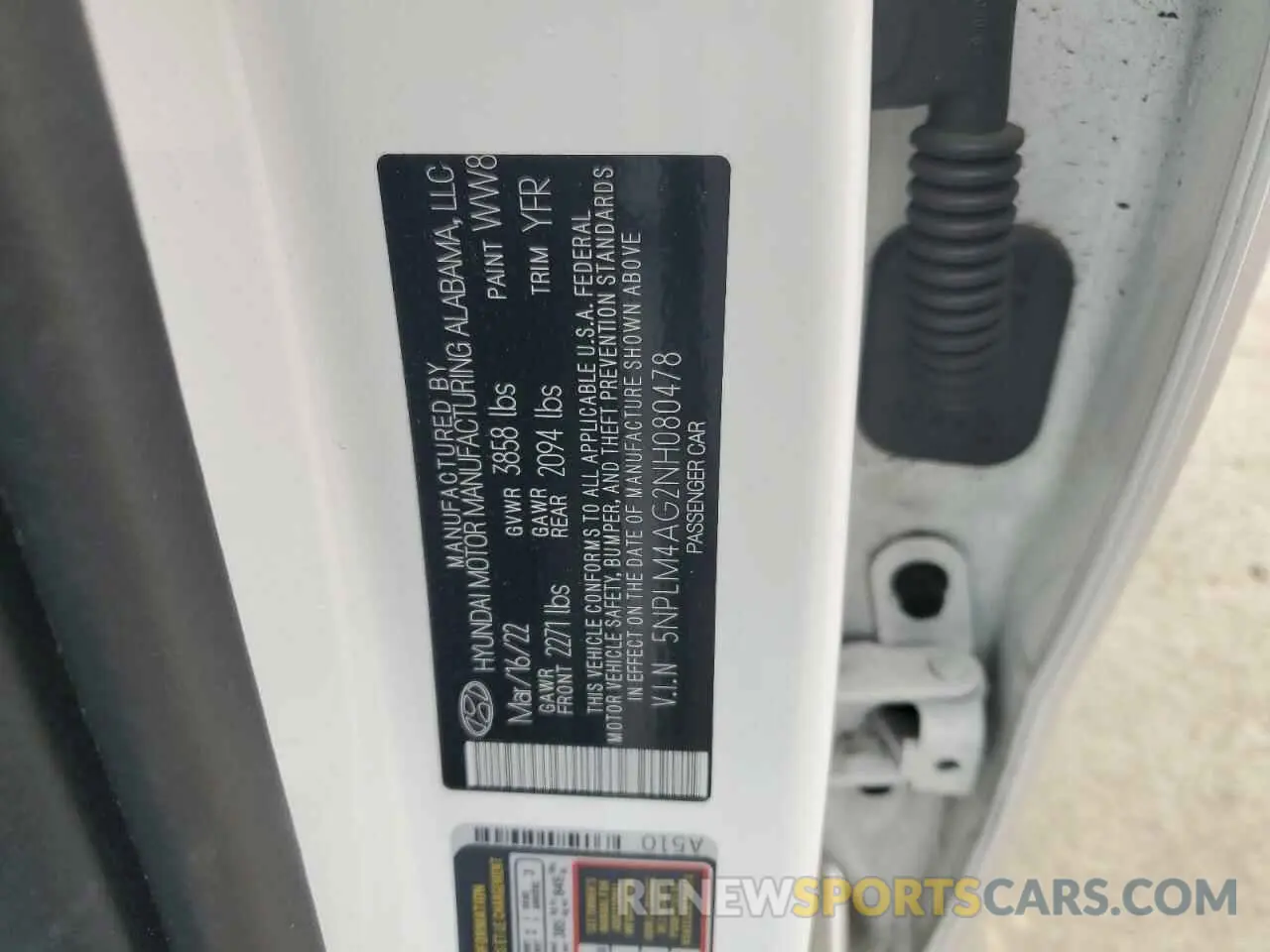 14 Photograph of a damaged car 5NPLM4AG2NH080478 HYUNDAI ELANTRA 2022