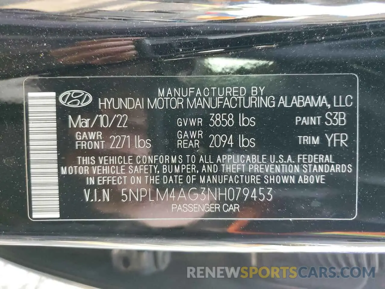 14 Photograph of a damaged car 5NPLM4AG3NH079453 HYUNDAI ELANTRA 2022