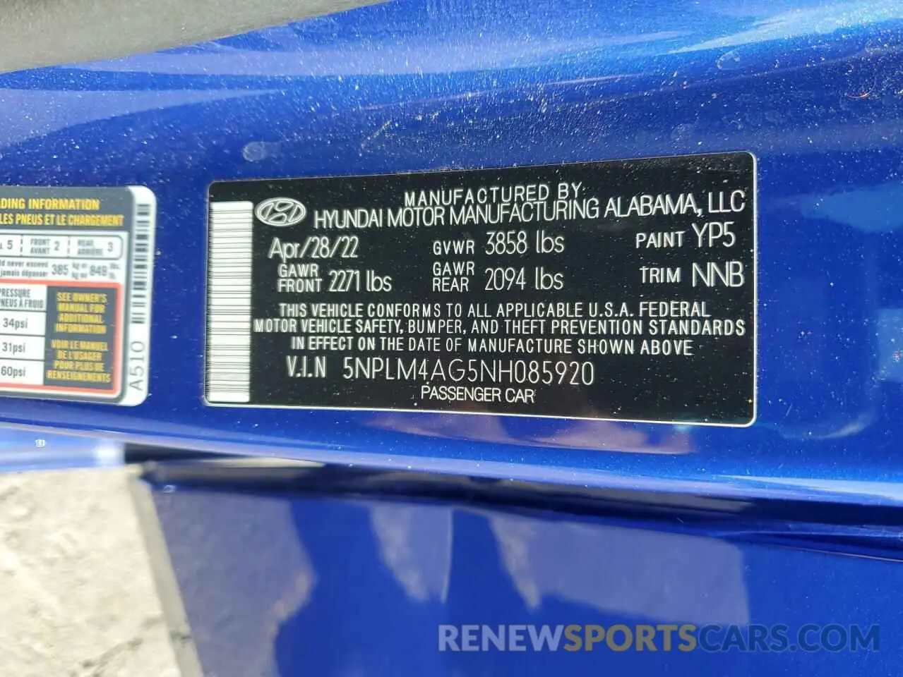 14 Photograph of a damaged car 5NPLM4AG5NH085920 HYUNDAI ELANTRA 2022
