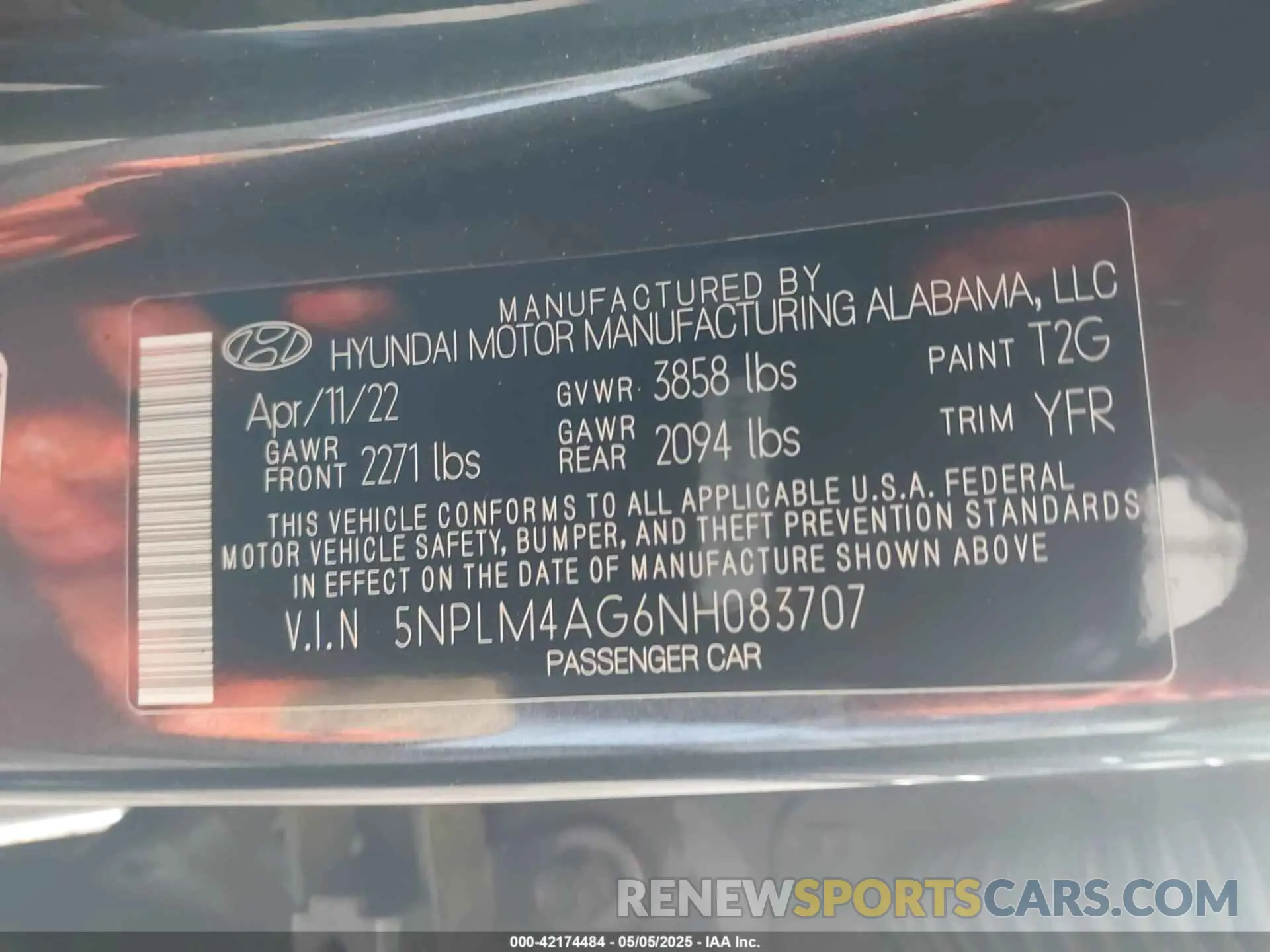 9 Photograph of a damaged car 5NPLM4AG6NH083707 HYUNDAI ELANTRA 2022