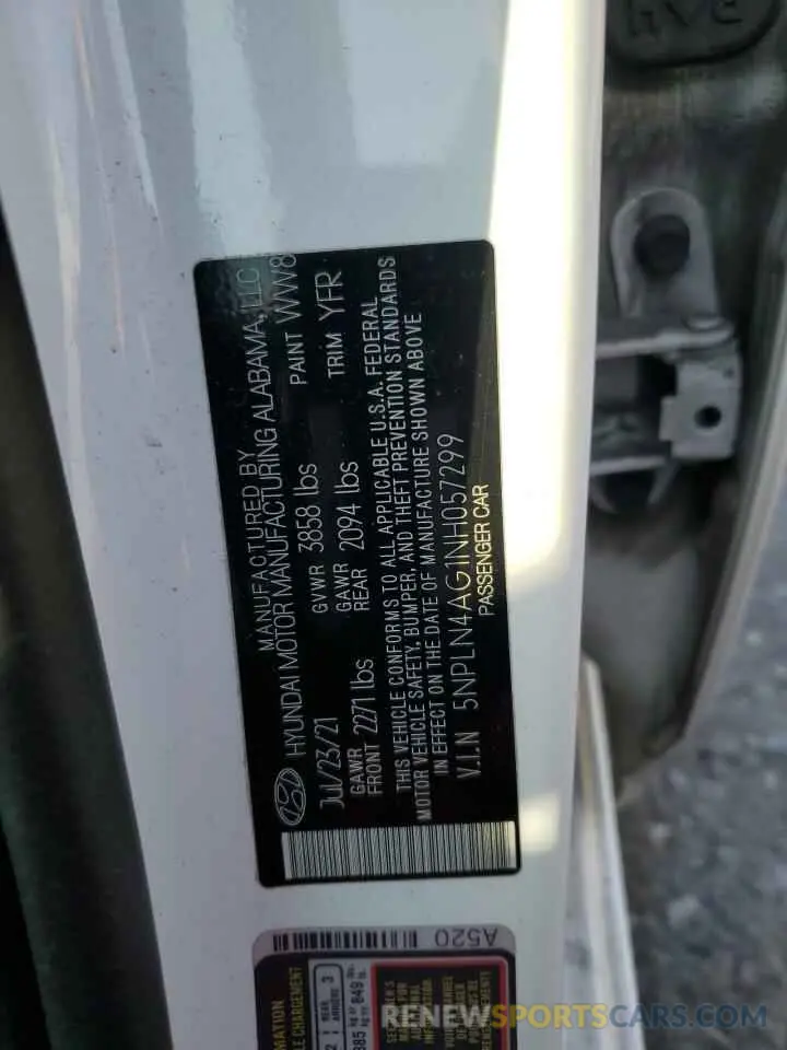 12 Photograph of a damaged car 5NPLN4AG1NH057299 HYUNDAI ELANTRA 2022