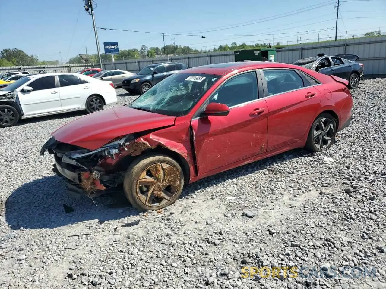 1 Photograph of a damaged car 5NPLN4AG1NH058369 HYUNDAI ELANTRA 2022