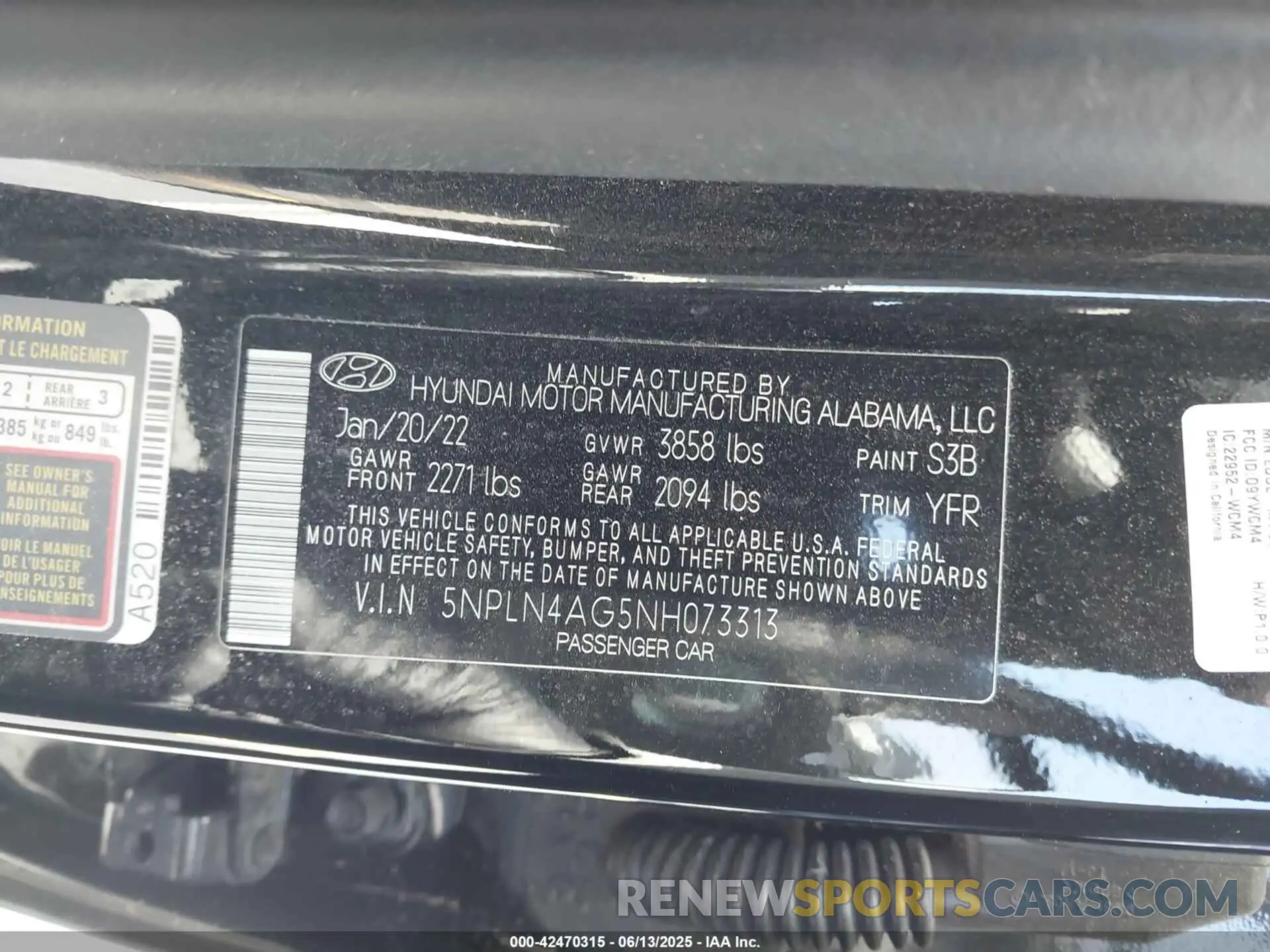 9 Photograph of a damaged car 5NPLN4AG5NH073313 HYUNDAI ELANTRA 2022