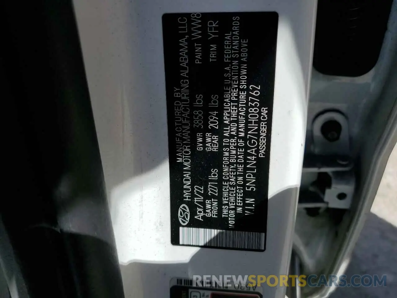 14 Photograph of a damaged car 5NPLN4AG7NH083762 HYUNDAI ELANTRA 2022