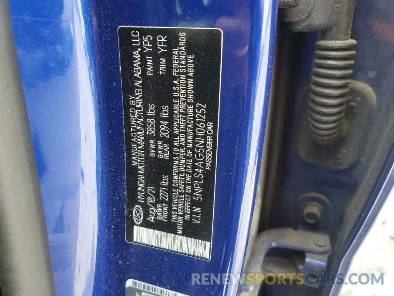 14 Photograph of a damaged car 5NPLS4AG5NH061252 HYUNDAI ELANTRA 2022