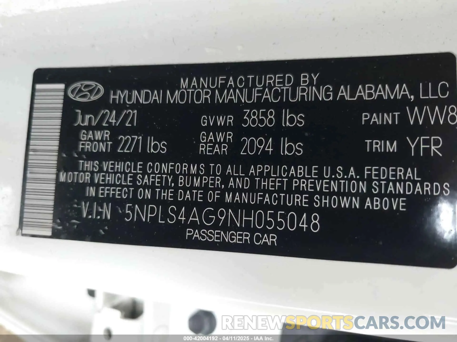 9 Photograph of a damaged car 5NPLS4AG9NH055048 HYUNDAI ELANTRA 2022