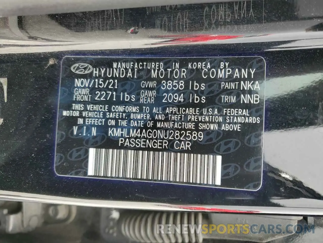 15 Photograph of a damaged car KMHLM4AG0NU282589 HYUNDAI ELANTRA 2022