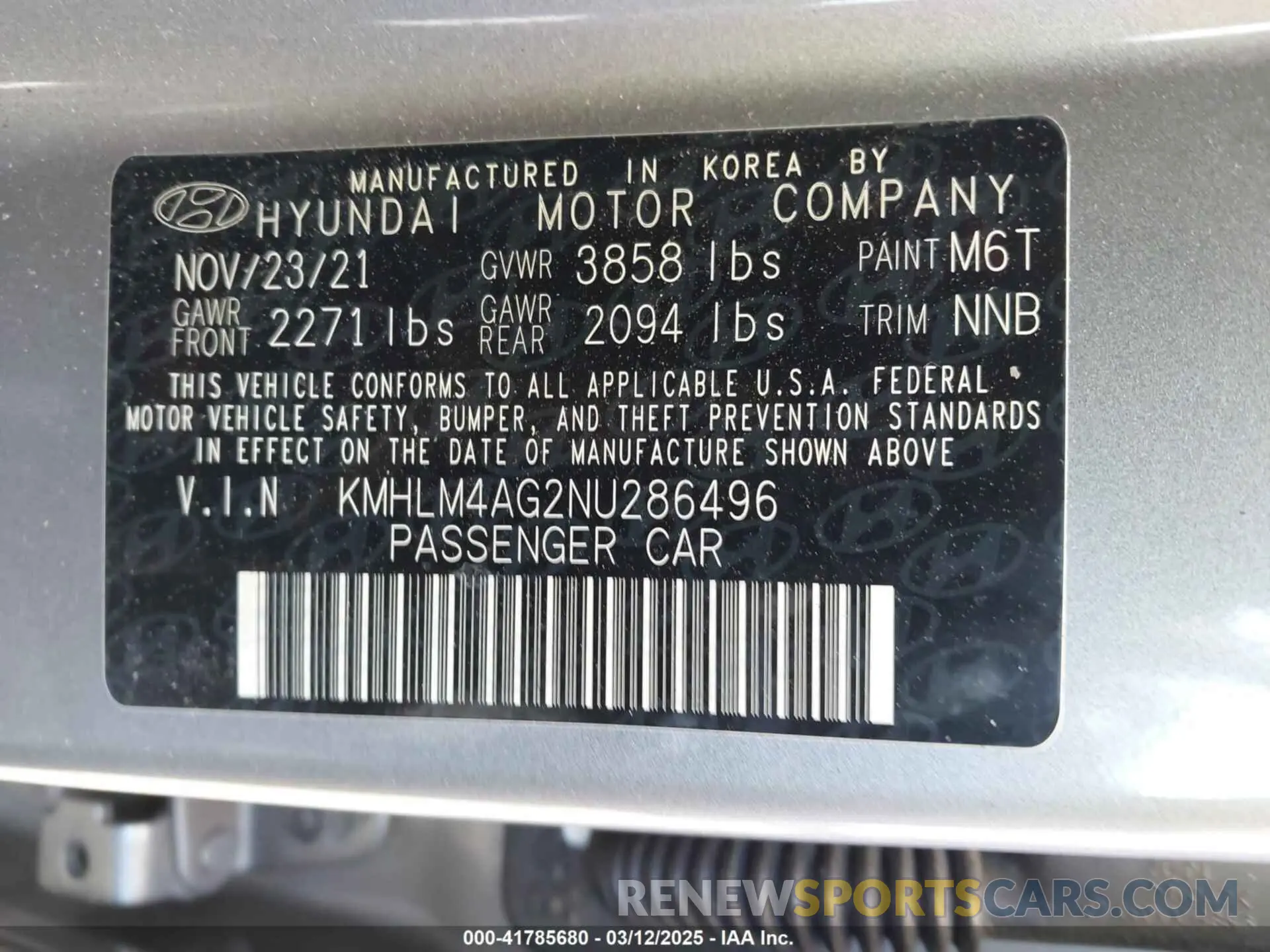 9 Photograph of a damaged car KMHLM4AG2NU286496 HYUNDAI ELANTRA 2022