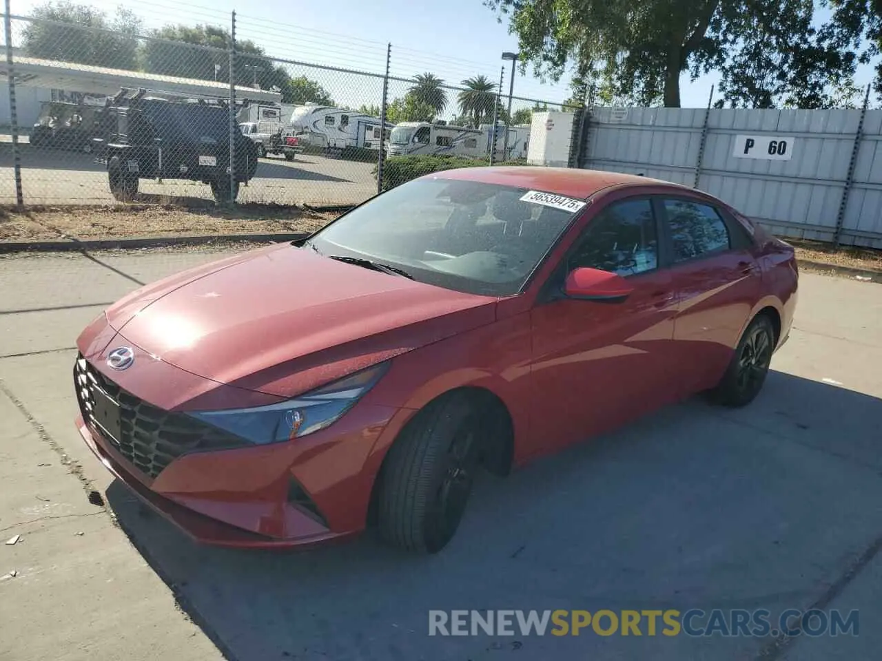 1 Photograph of a damaged car KMHLM4AG7NU307164 HYUNDAI ELANTRA 2022