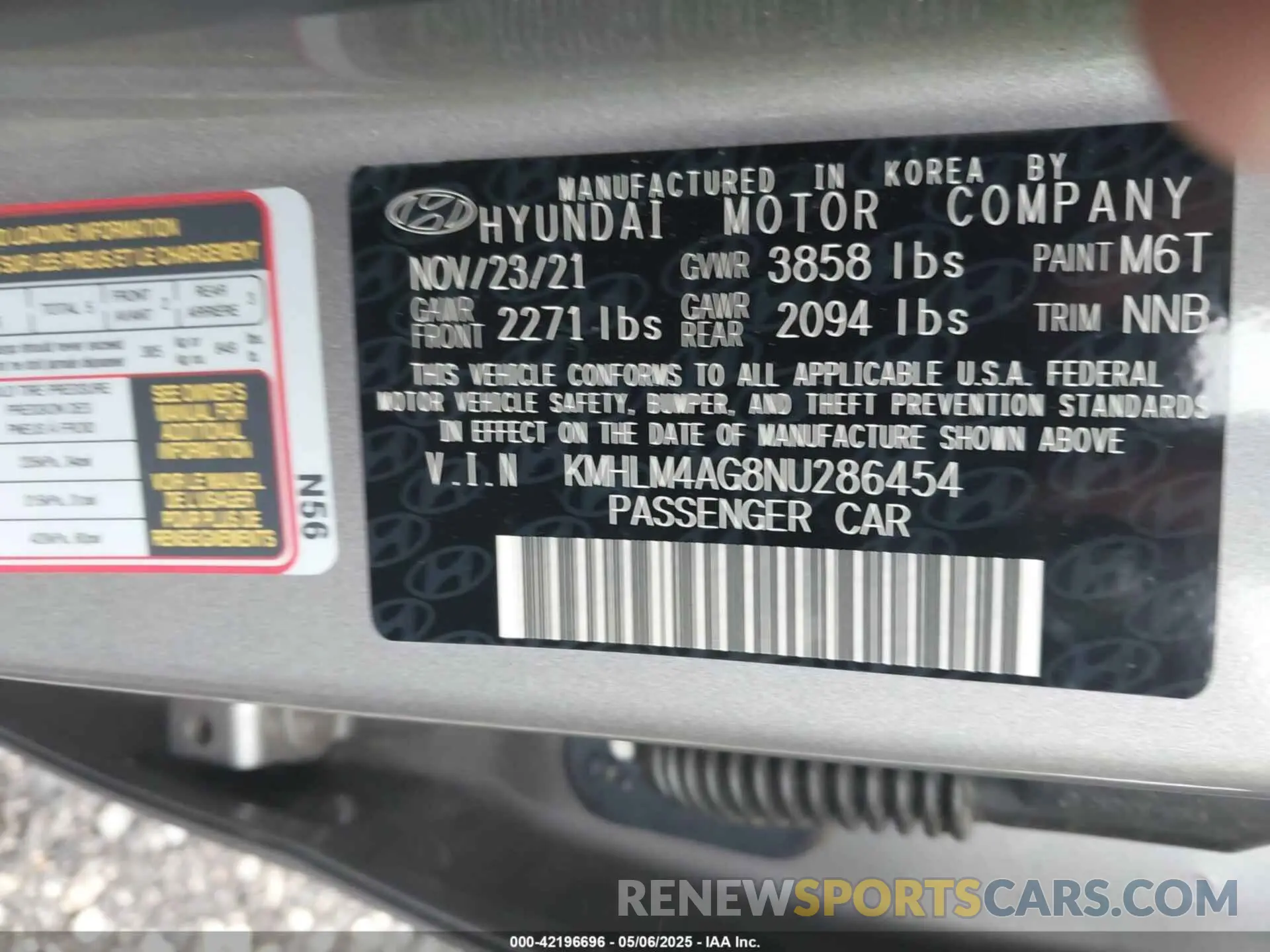 9 Photograph of a damaged car KMHLM4AG8NU286454 HYUNDAI ELANTRA 2022