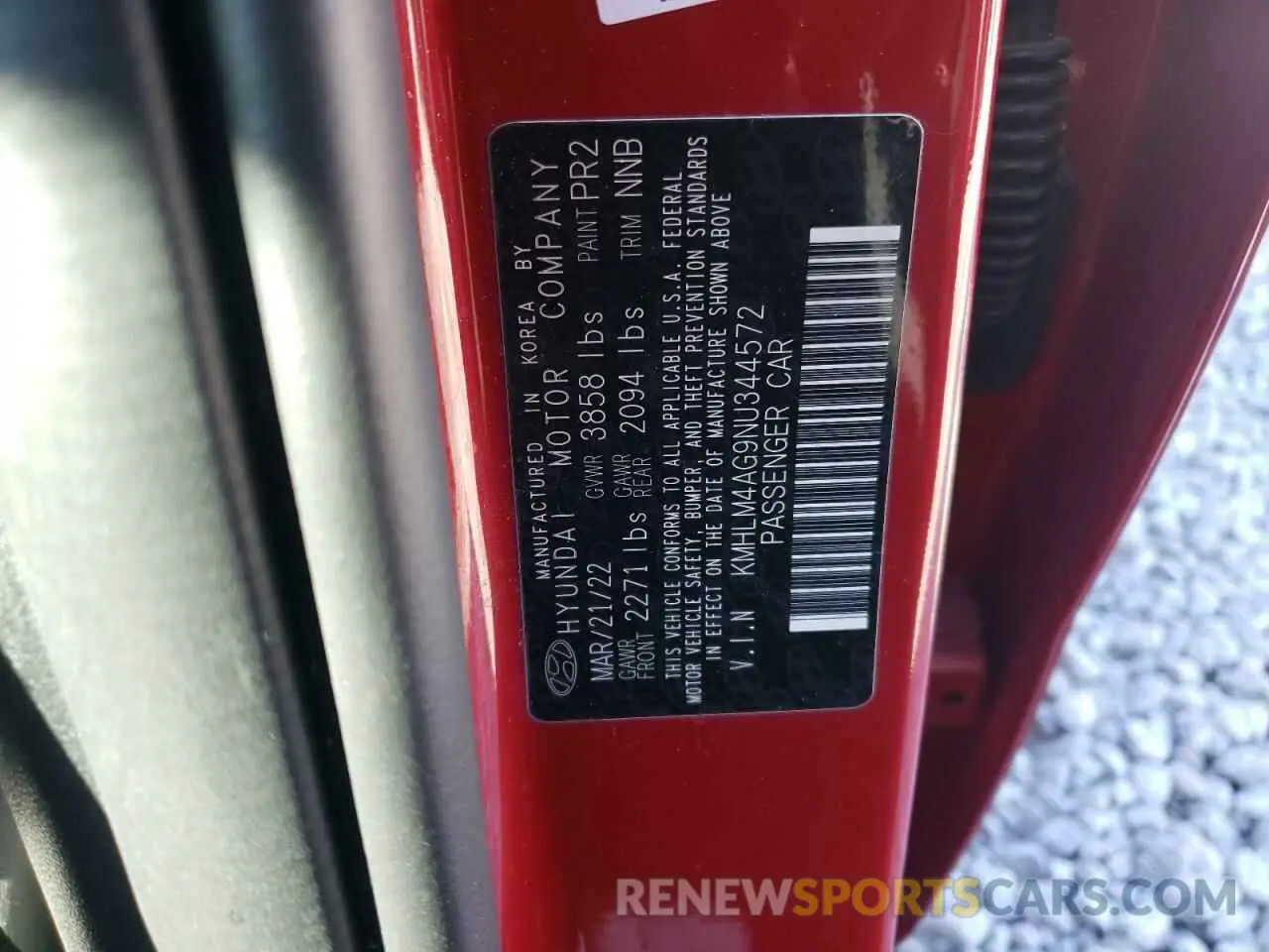 13 Photograph of a damaged car KMHLM4AG9NU344572 HYUNDAI ELANTRA 2022