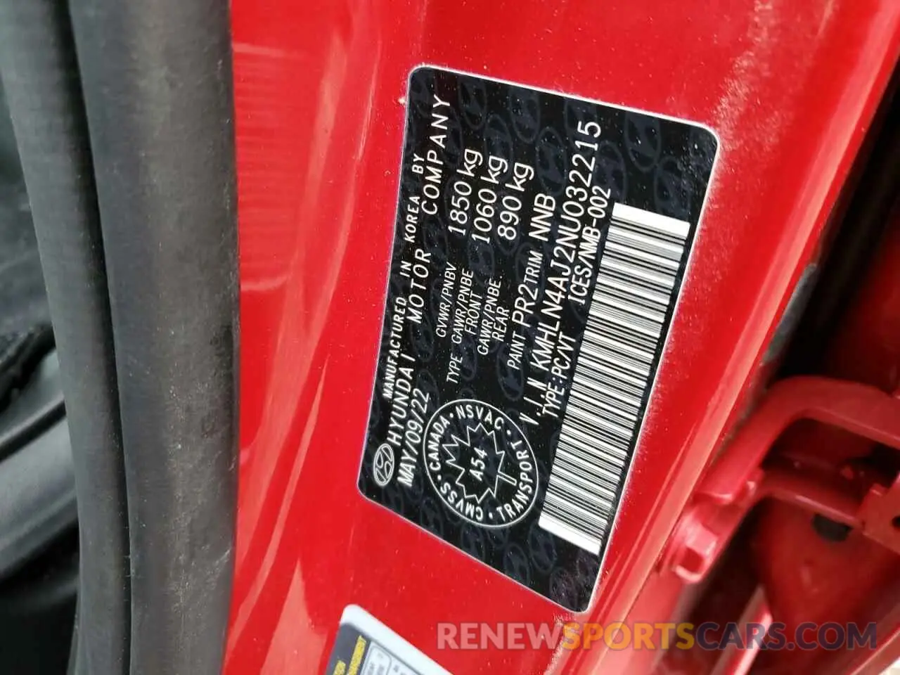 12 Photograph of a damaged car KMHLN4AJ2NU032215 HYUNDAI ELANTRA 2022