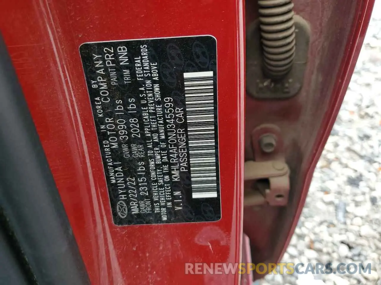 12 Photograph of a damaged car KMHLR4AF0NU345599 HYUNDAI ELANTRA 2022