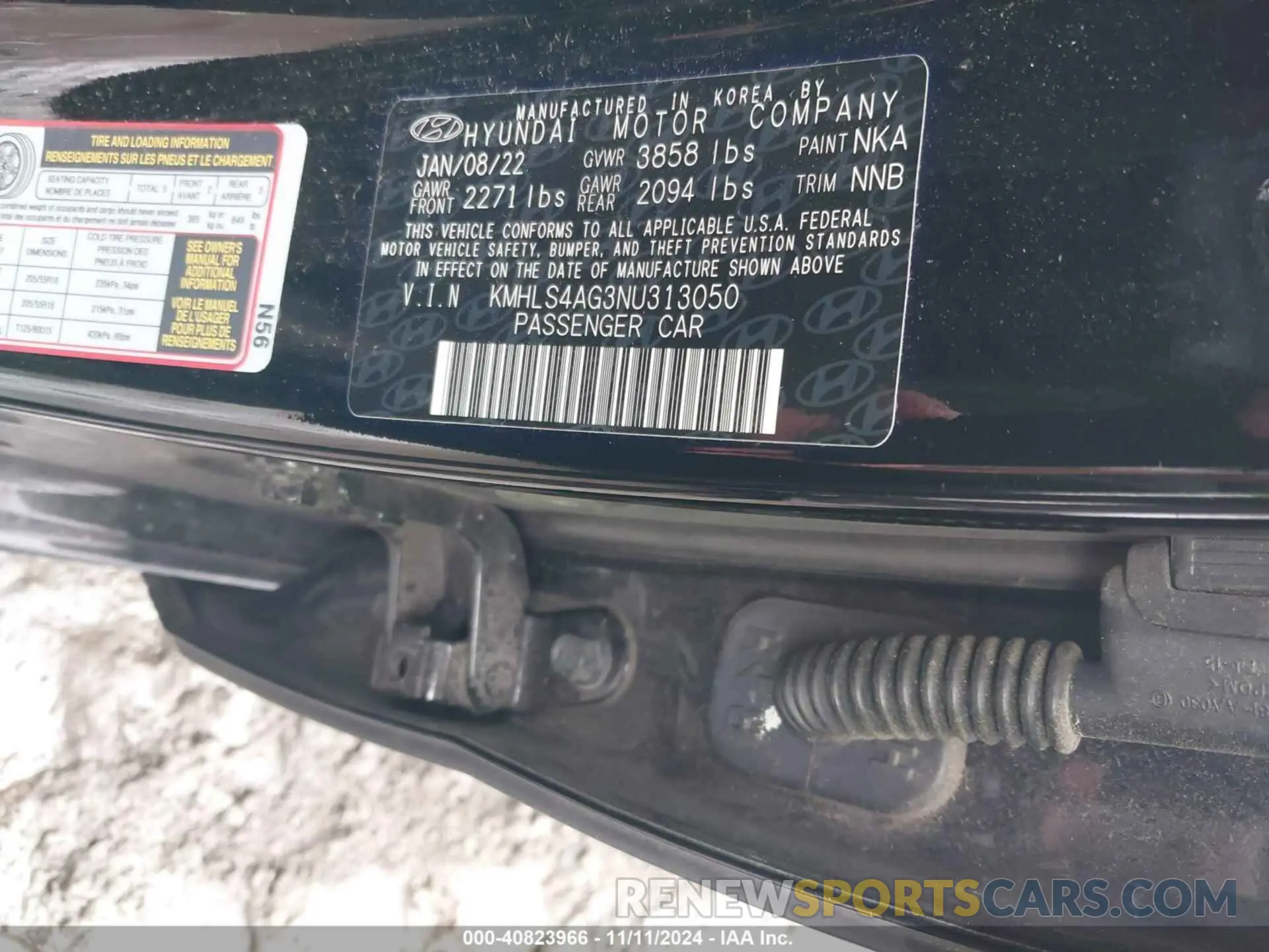 9 Photograph of a damaged car KMHLS4AG3NU313050 HYUNDAI ELANTRA 2022
