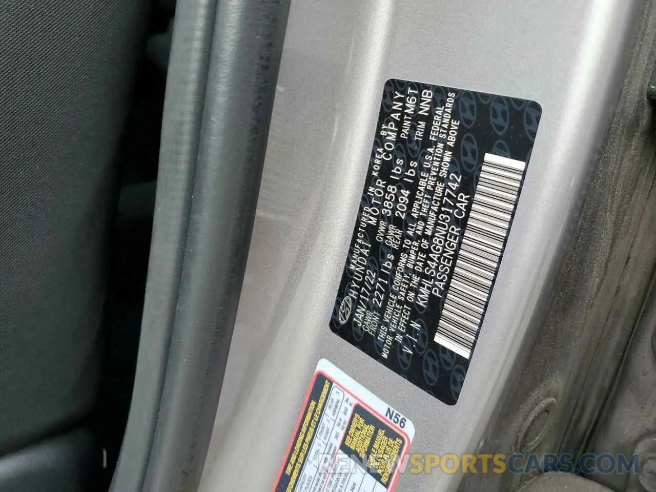 12 Photograph of a damaged car KMHLS4AG8NU317742 HYUNDAI ELANTRA 2022