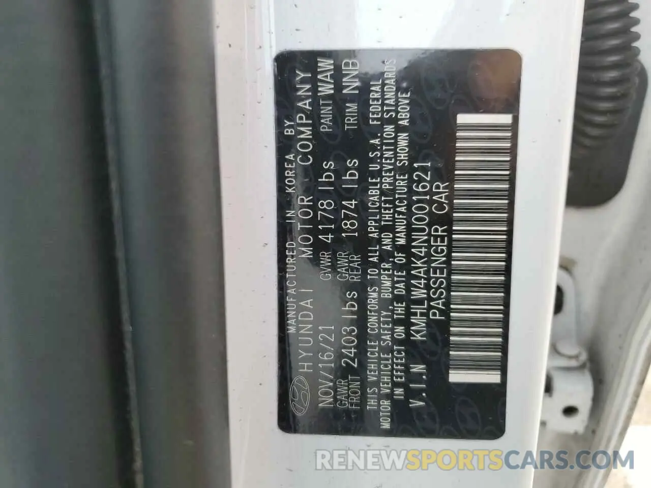12 Photograph of a damaged car KMHLW4AK4NU001621 HYUNDAI ELANTRA 2022