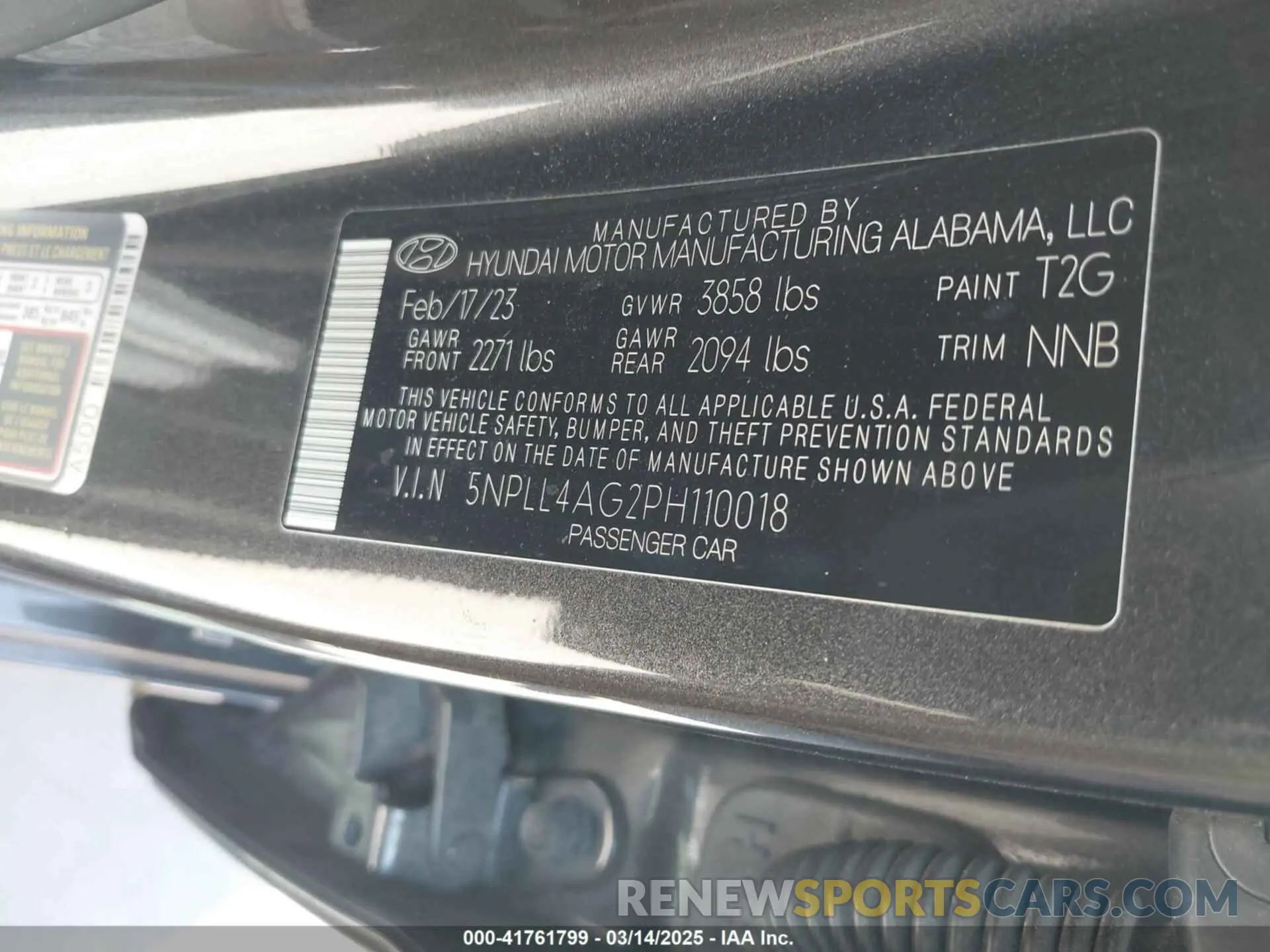 9 Photograph of a damaged car 5NPLL4AG2PH110018 HYUNDAI ELANTRA 2023