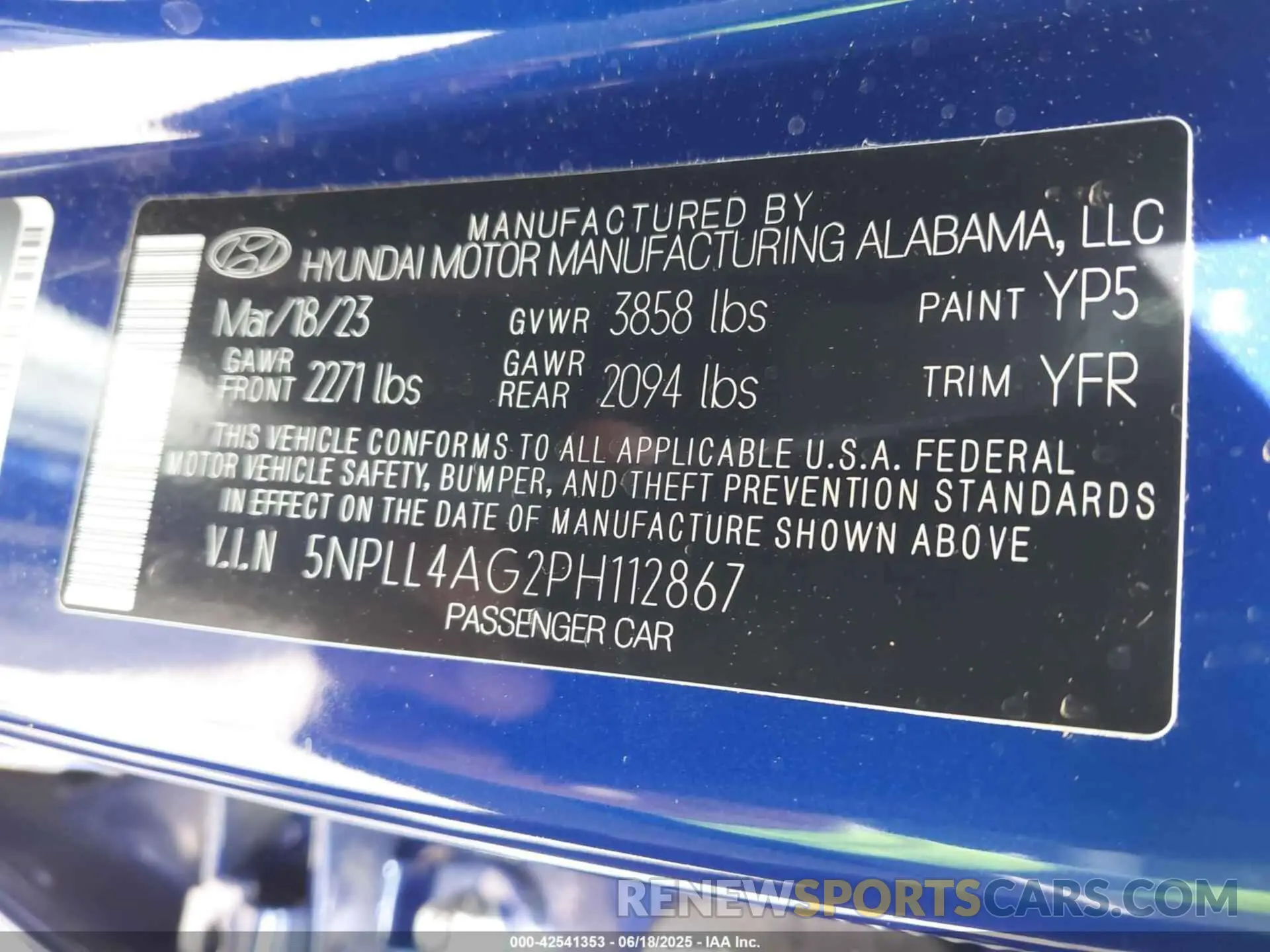 9 Photograph of a damaged car 5NPLL4AG2PH112867 HYUNDAI ELANTRA 2023