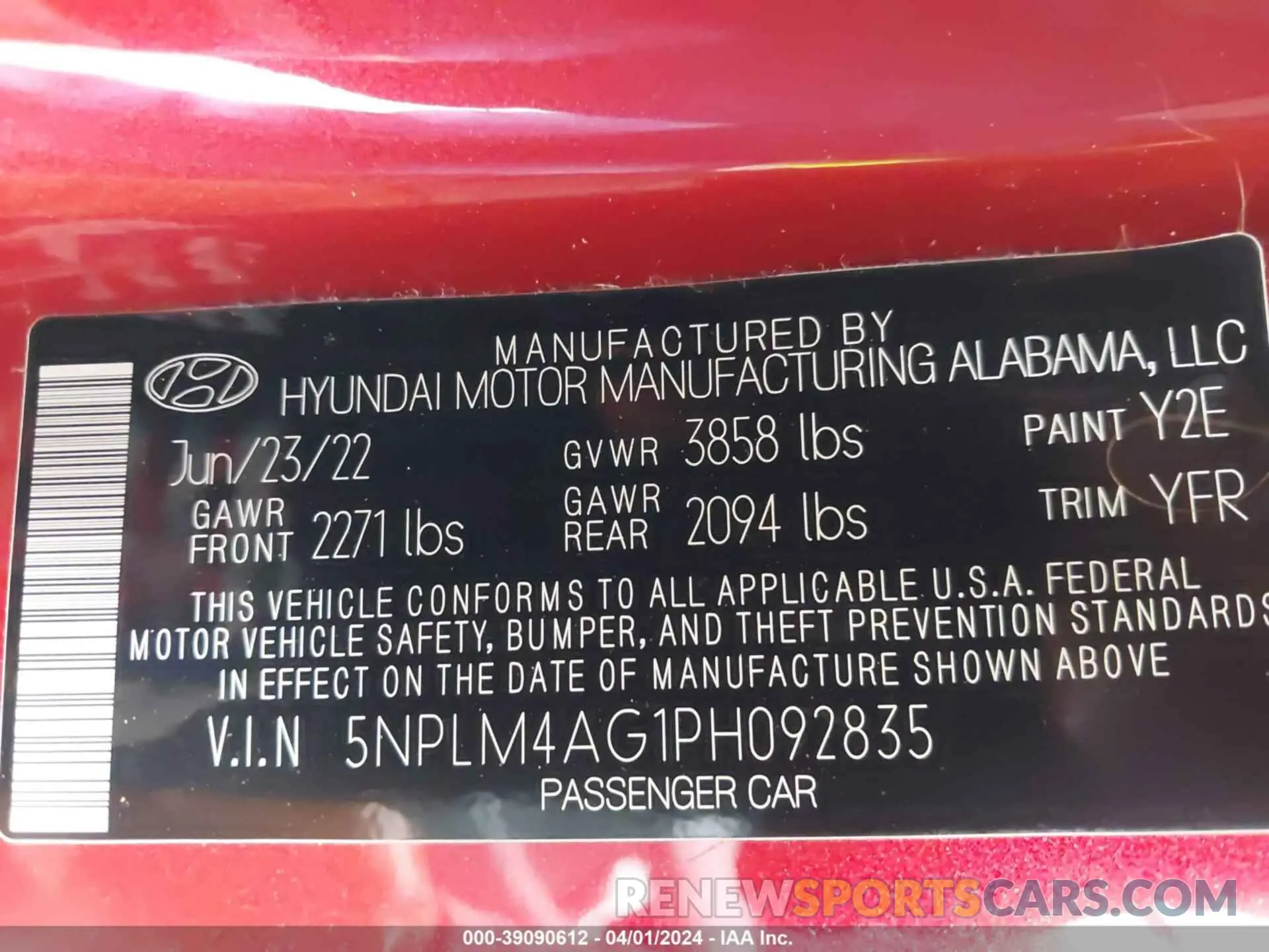 9 Photograph of a damaged car 5NPLM4AG1PH092835 HYUNDAI ELANTRA 2023