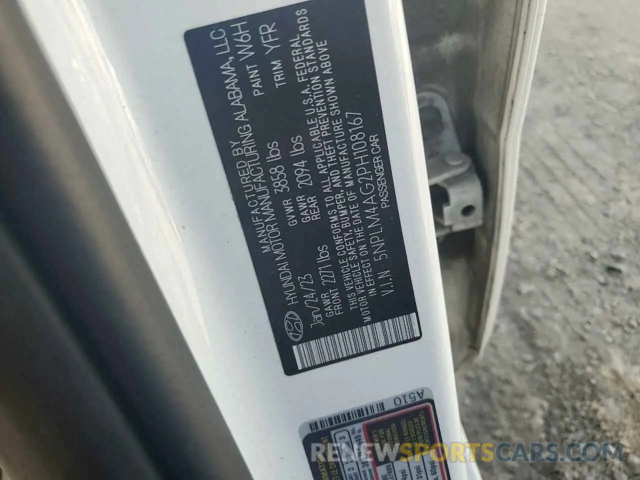 12 Photograph of a damaged car 5NPLM4AG2PH108167 HYUNDAI ELANTRA 2023