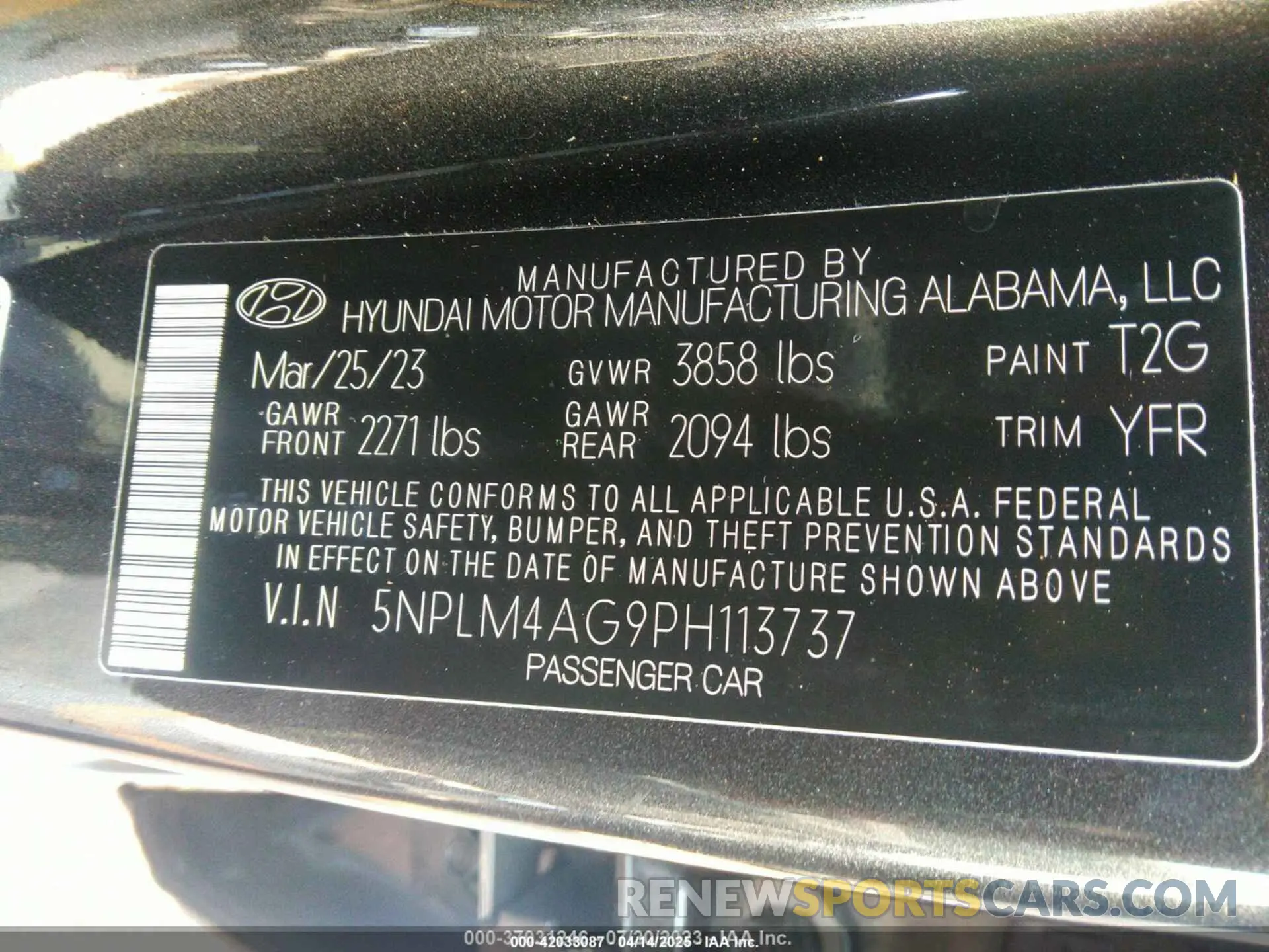 9 Photograph of a damaged car 5NPLM4AG9PH113737 HYUNDAI ELANTRA 2023