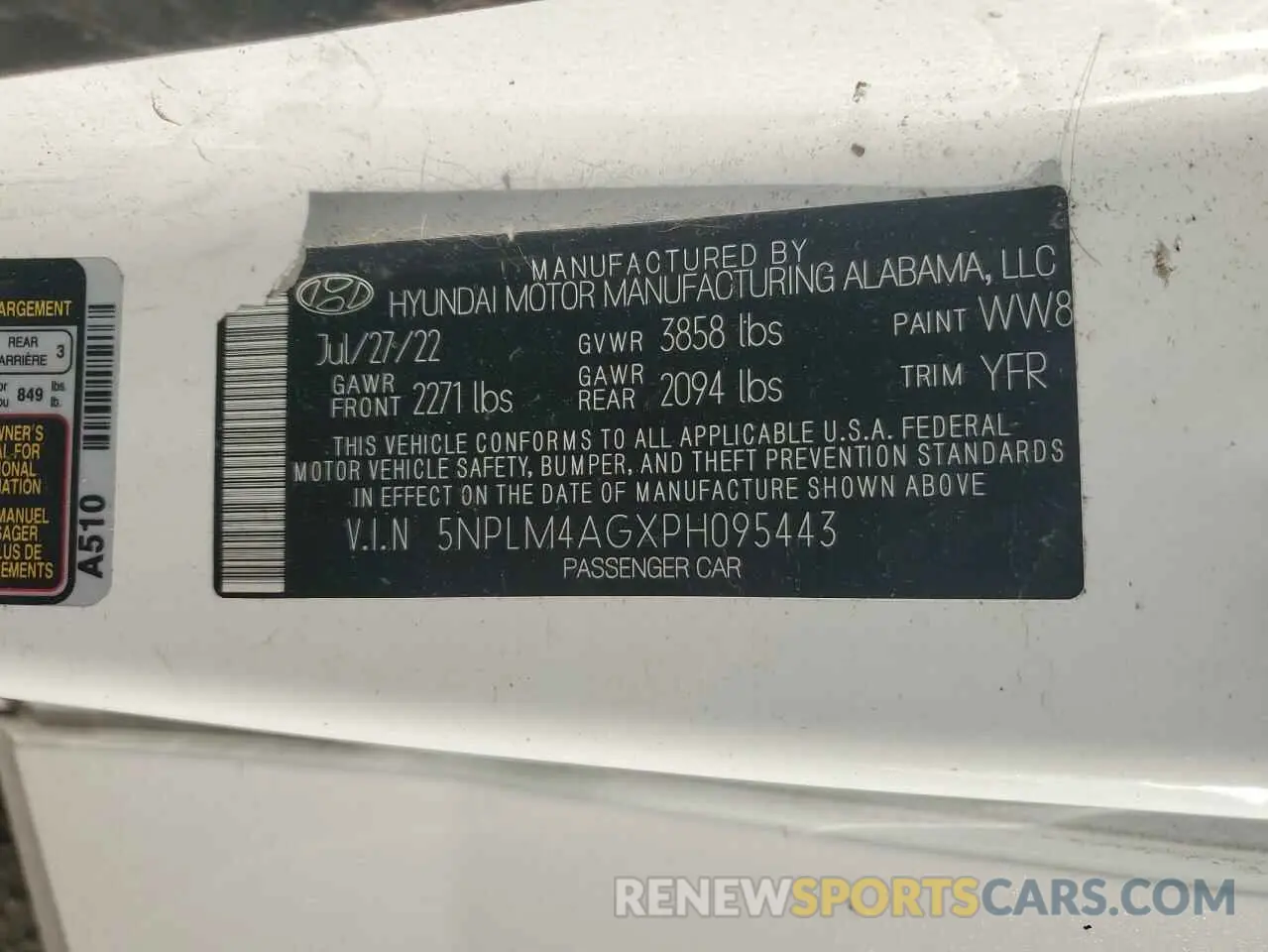 12 Photograph of a damaged car 5NPLM4AGXPH095443 HYUNDAI ELANTRA 2023