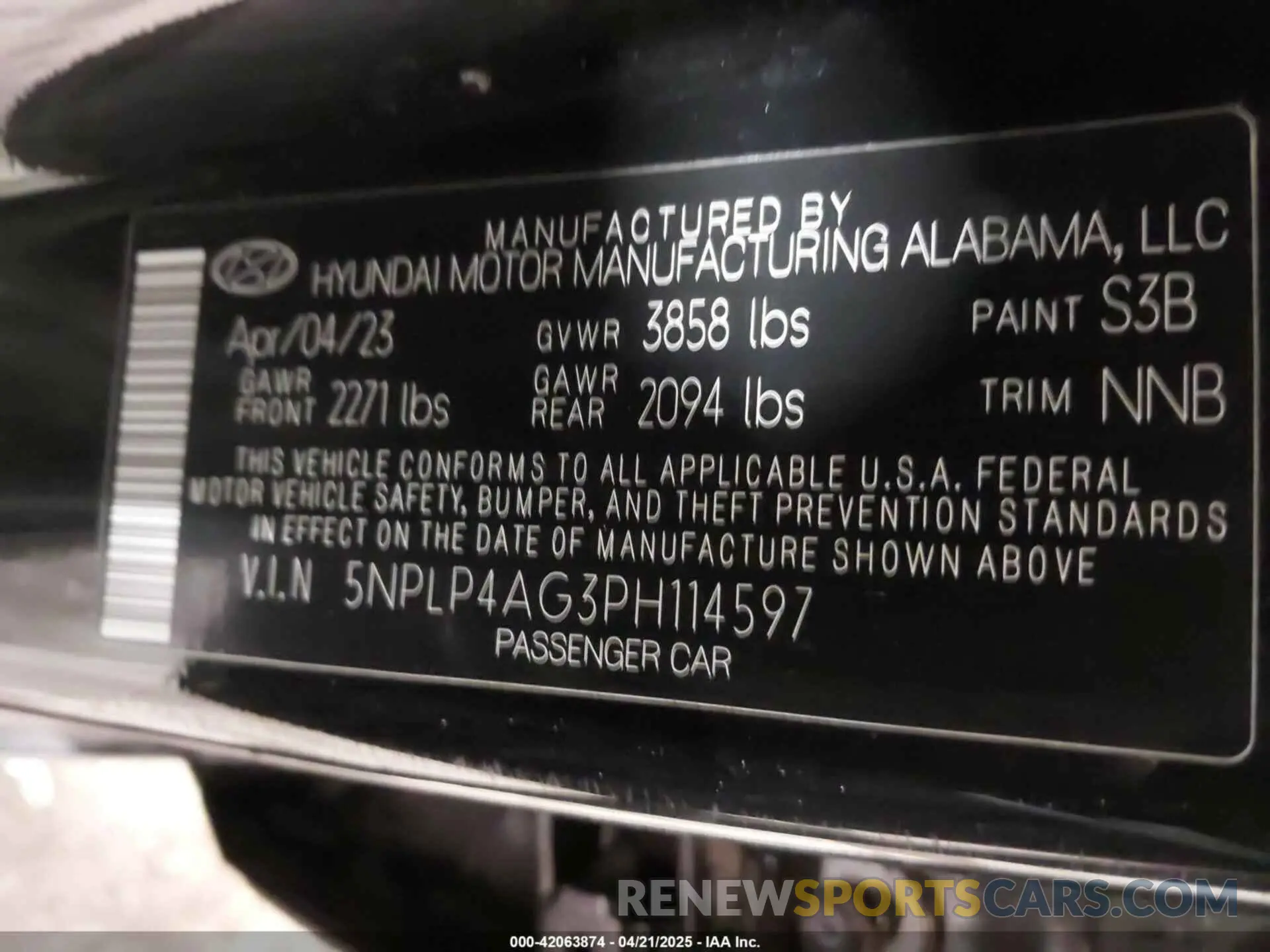 9 Photograph of a damaged car 5NPLP4AG3PH114597 HYUNDAI ELANTRA 2023