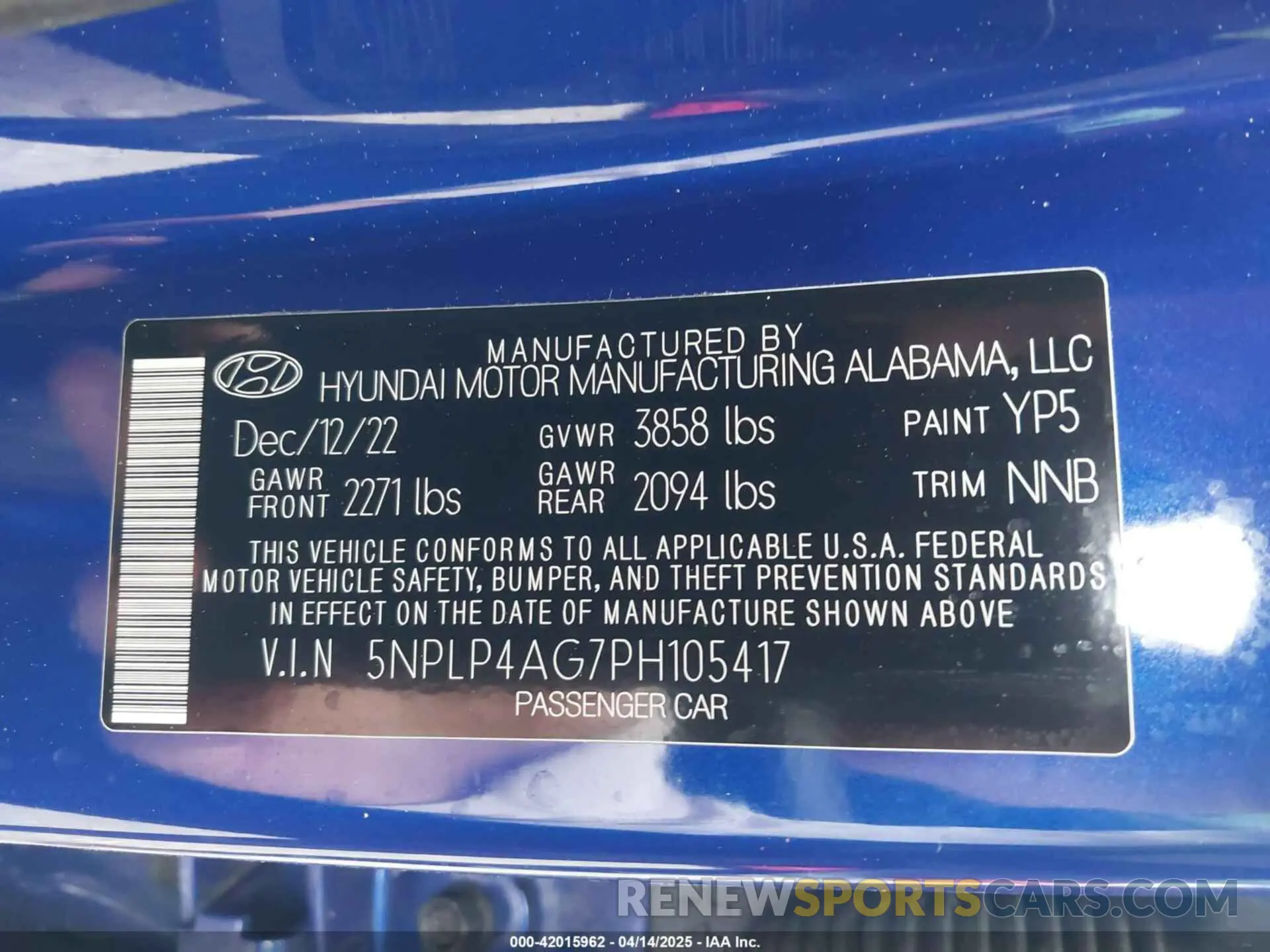 9 Photograph of a damaged car 5NPLP4AG7PH105417 HYUNDAI ELANTRA 2023