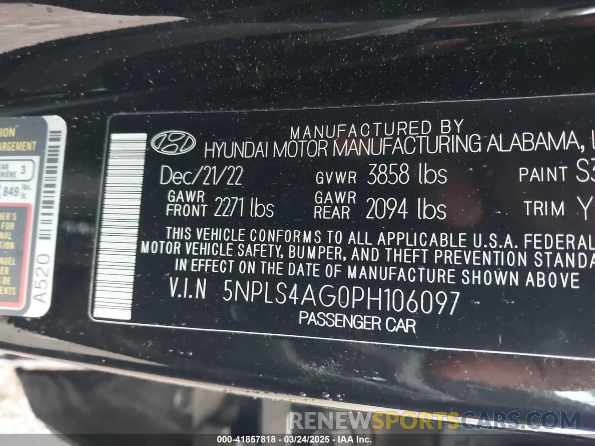 9 Photograph of a damaged car 5NPLS4AG0PH106097 HYUNDAI ELANTRA 2023