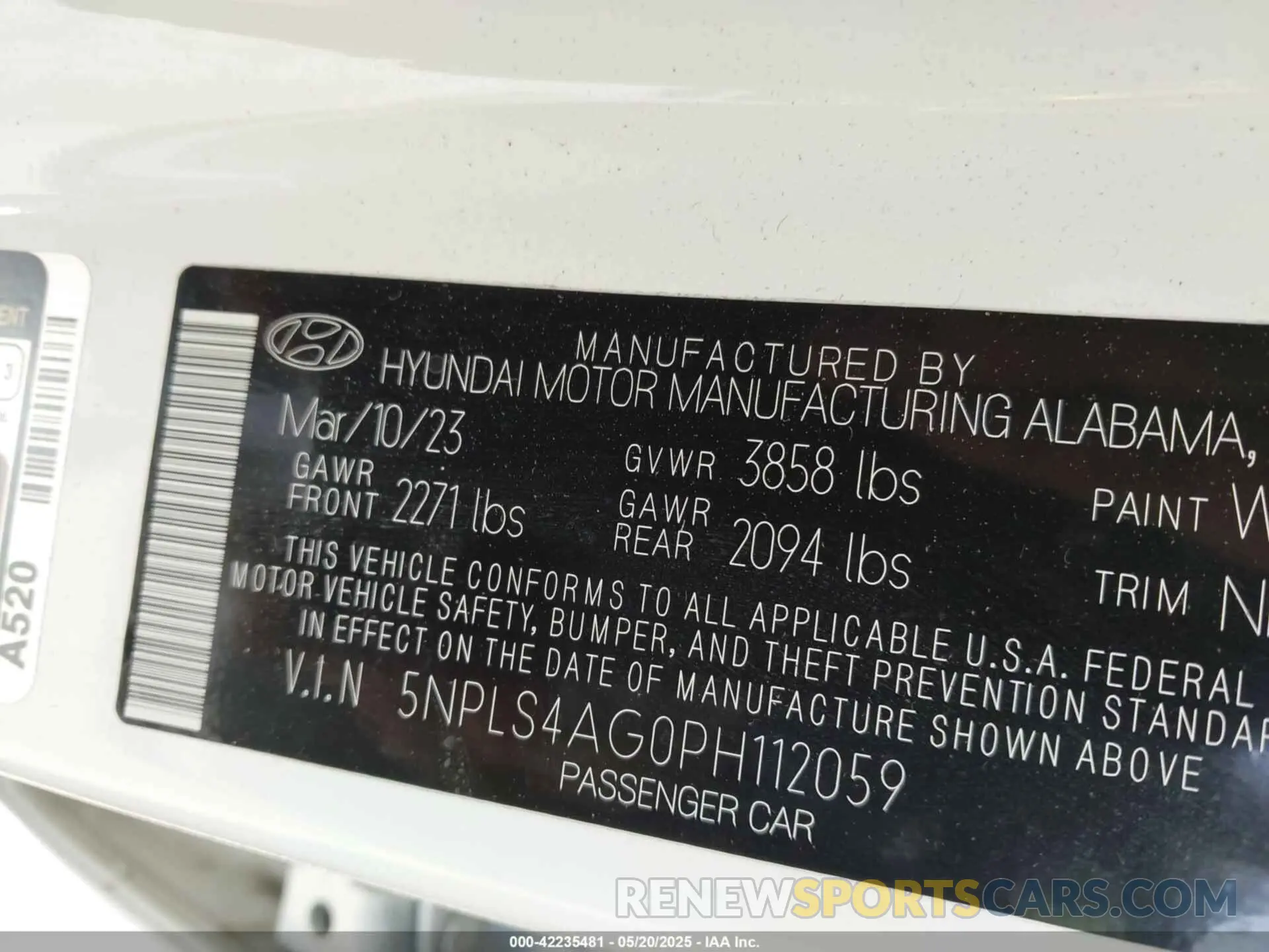 9 Photograph of a damaged car 5NPLS4AG0PH112059 HYUNDAI ELANTRA 2023