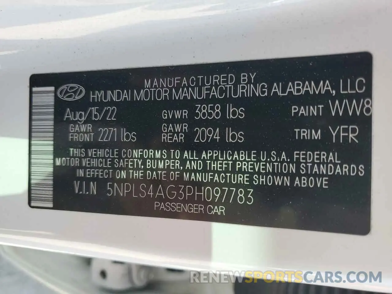 12 Photograph of a damaged car 5NPLS4AG3PH097783 HYUNDAI ELANTRA 2023