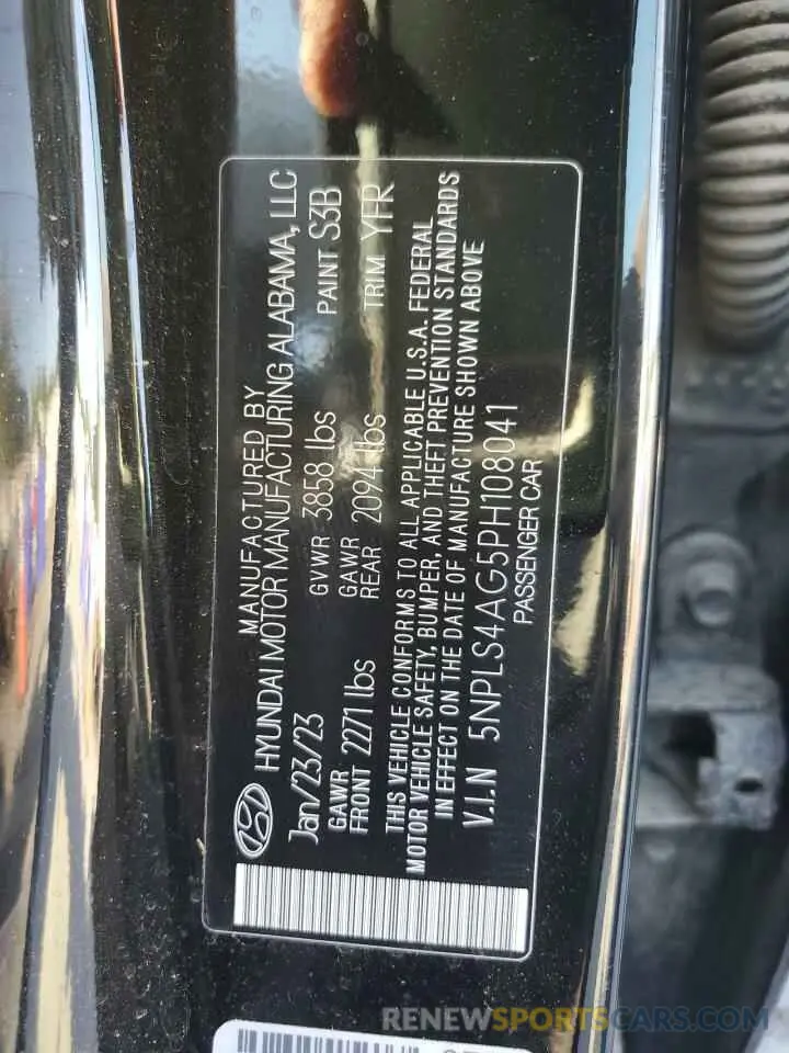 12 Photograph of a damaged car 5NPLS4AG5PH108041 HYUNDAI ELANTRA 2023