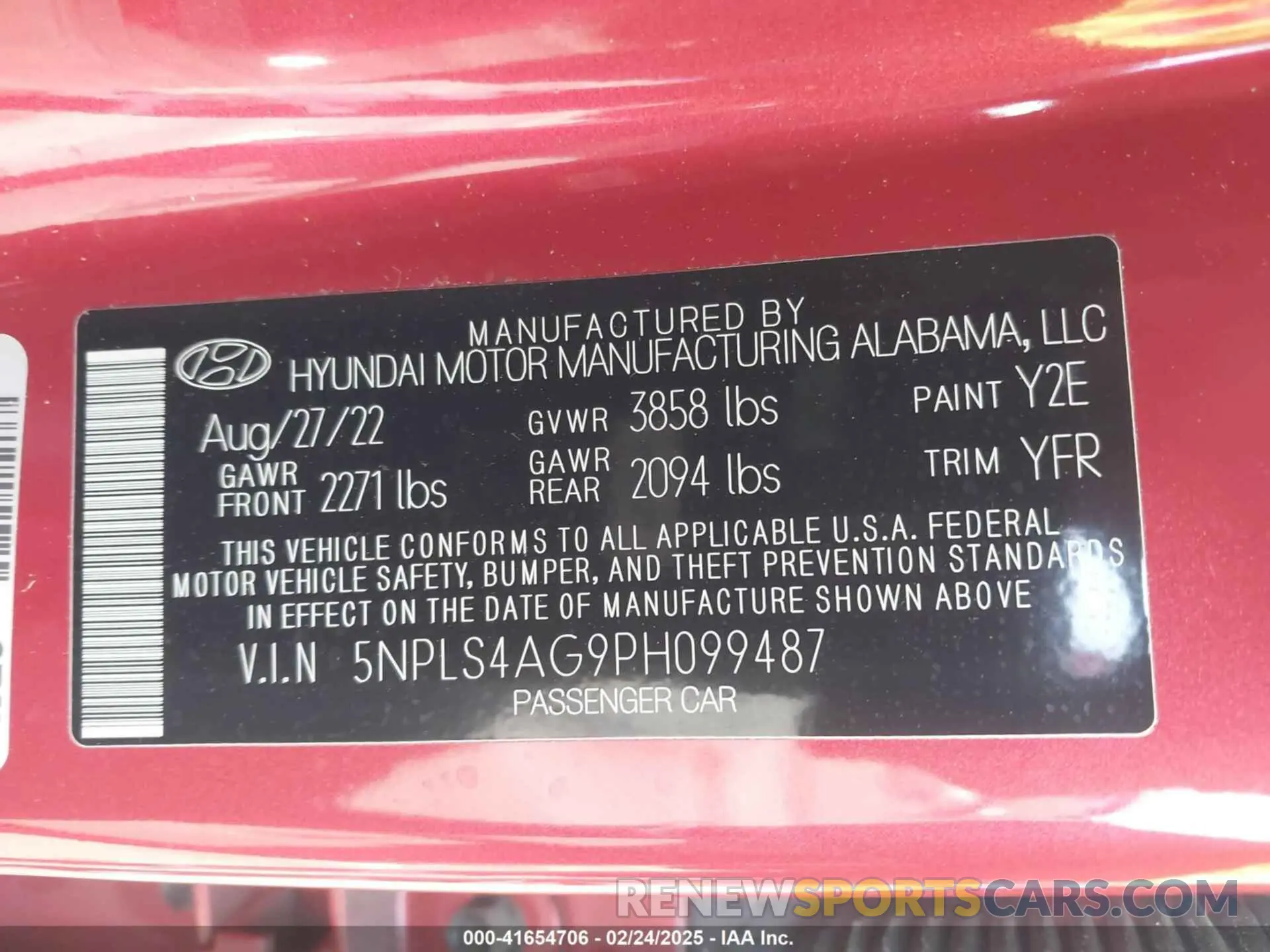 9 Photograph of a damaged car 5NPLS4AG9PH099487 HYUNDAI ELANTRA 2023