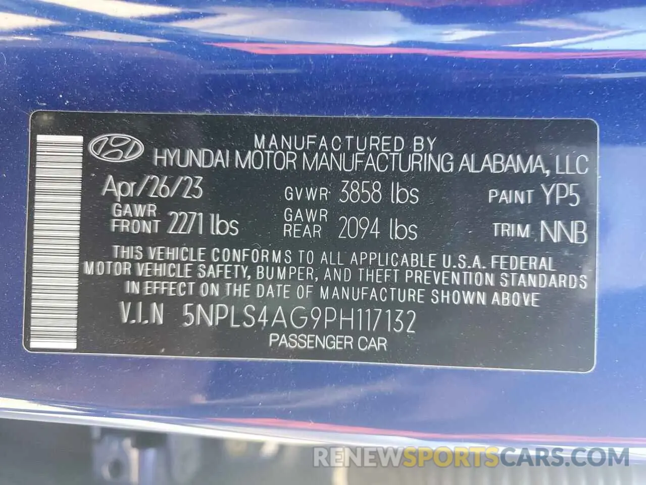 12 Photograph of a damaged car 5NPLS4AG9PH117132 HYUNDAI ELANTRA 2023
