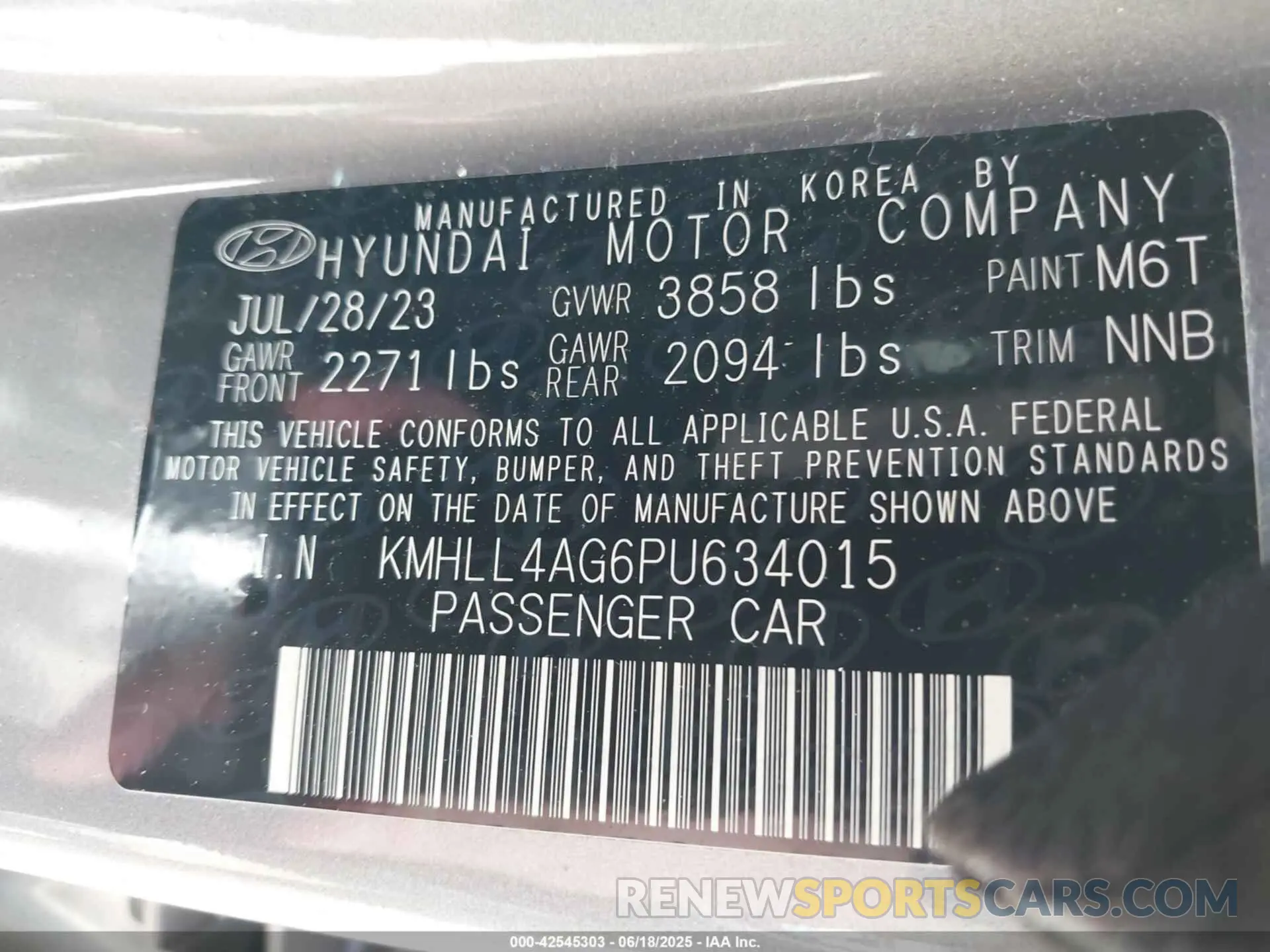 9 Photograph of a damaged car KMHLL4AG6PU634015 HYUNDAI ELANTRA 2023