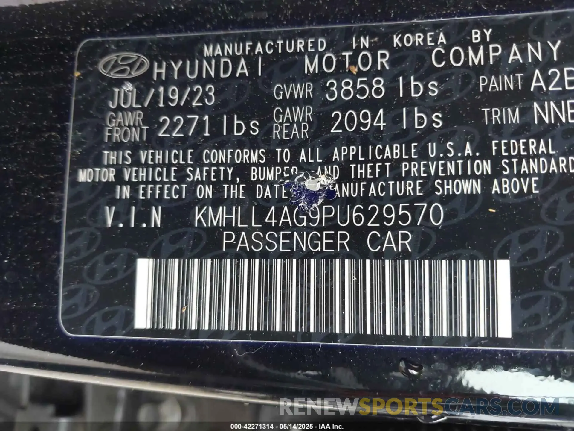 9 Photograph of a damaged car KMHLL4AG9PU629570 HYUNDAI ELANTRA 2023