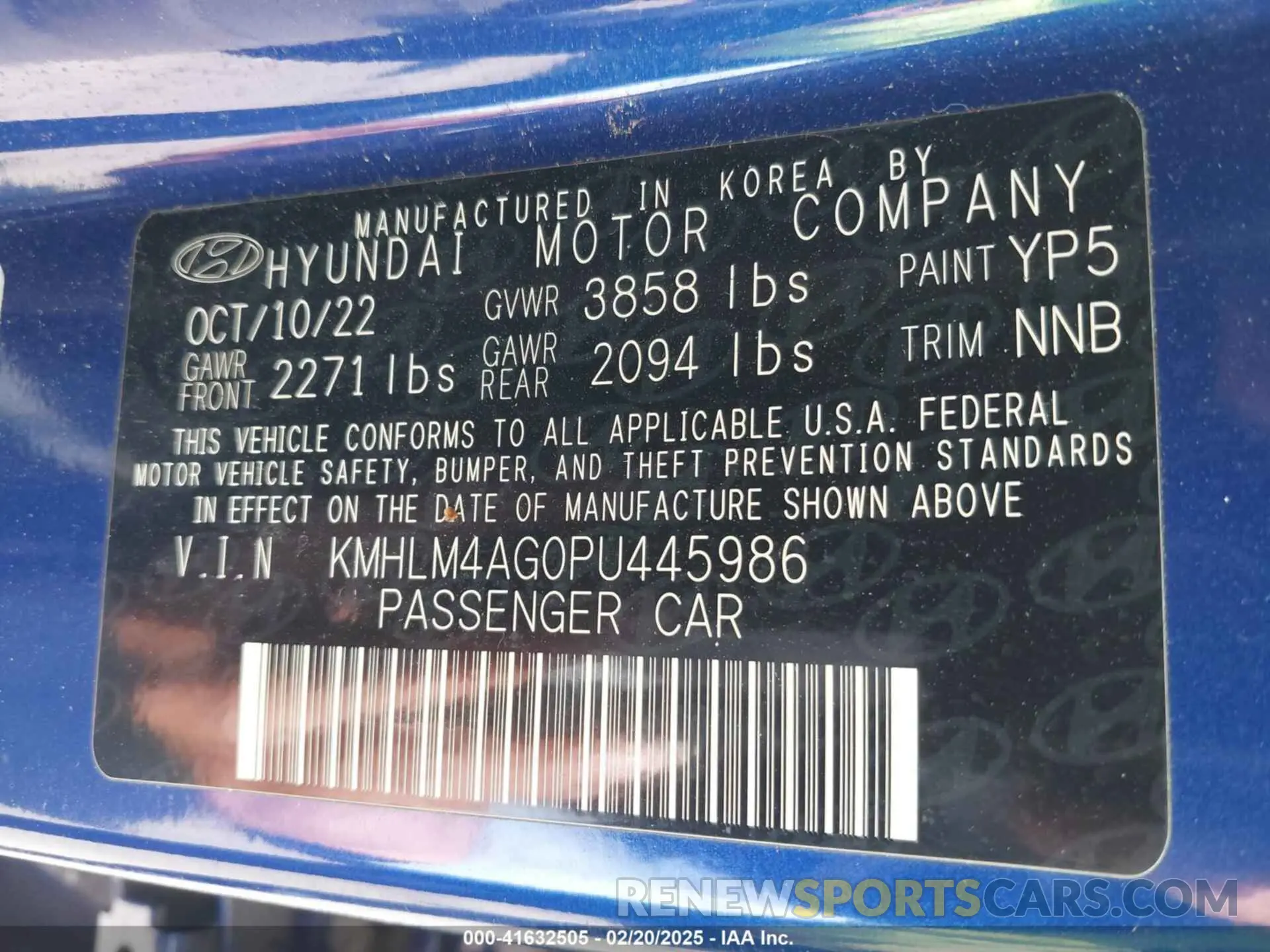 9 Photograph of a damaged car KMHLM4AG0PU445986 HYUNDAI ELANTRA 2023