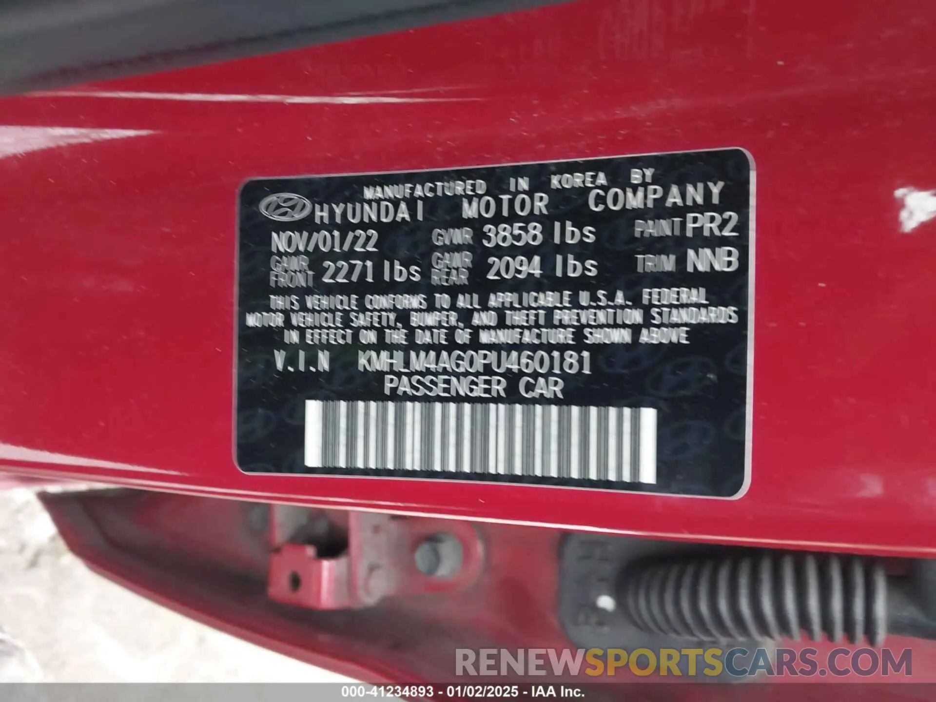 9 Photograph of a damaged car KMHLM4AG0PU460181 HYUNDAI ELANTRA 2023
