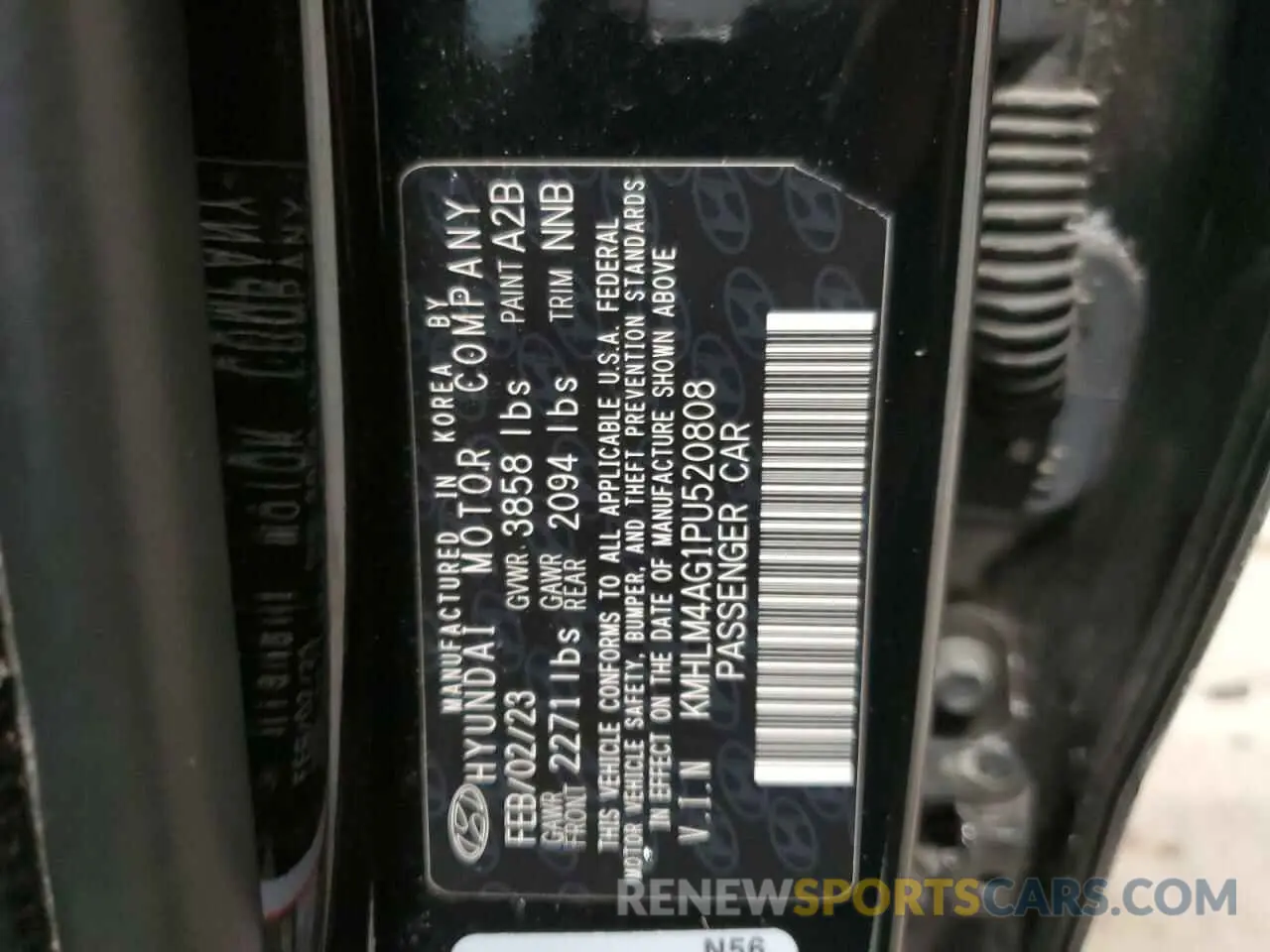 12 Photograph of a damaged car KMHLM4AG1PU520808 HYUNDAI ELANTRA 2023