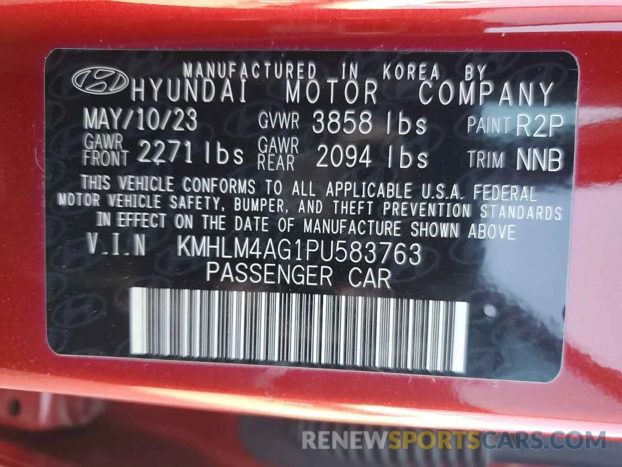 12 Photograph of a damaged car KMHLM4AG1PU583763 HYUNDAI ELANTRA 2023