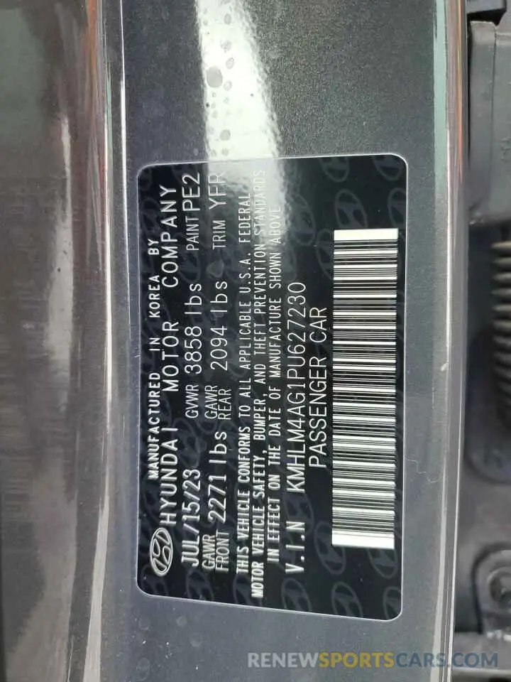 13 Photograph of a damaged car KMHLM4AG1PU627230 HYUNDAI ELANTRA 2023