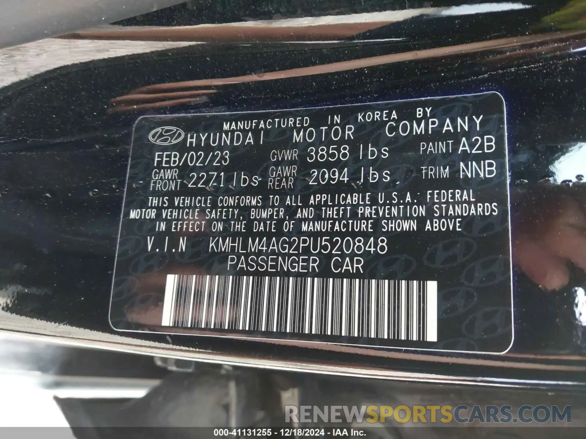 9 Photograph of a damaged car KMHLM4AG2PU520848 HYUNDAI ELANTRA 2023
