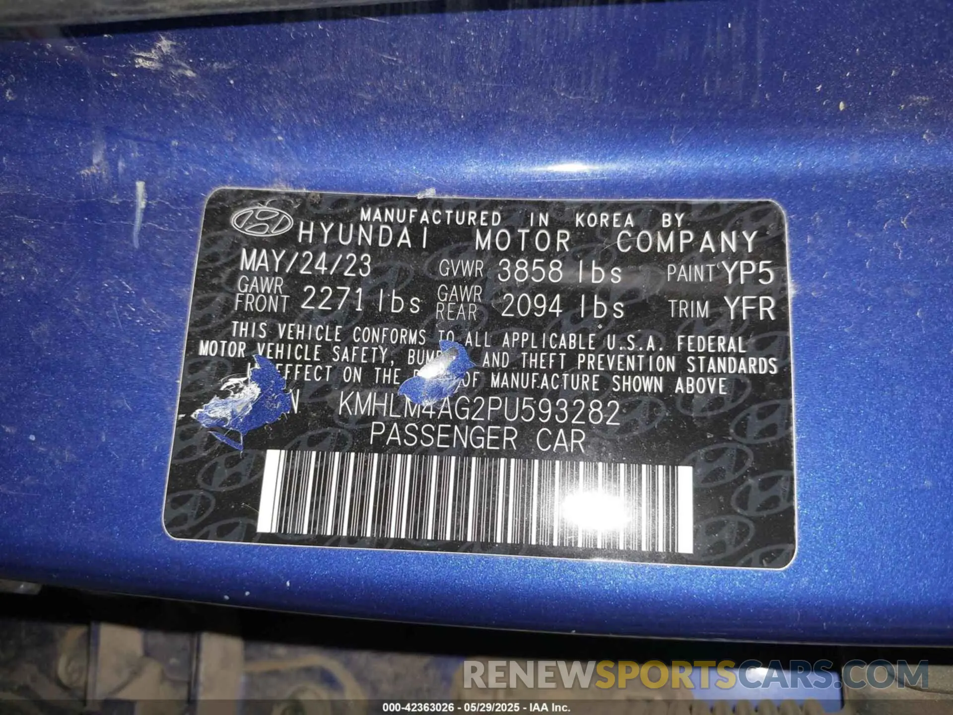 9 Photograph of a damaged car KMHLM4AG2PU593282 HYUNDAI ELANTRA 2023